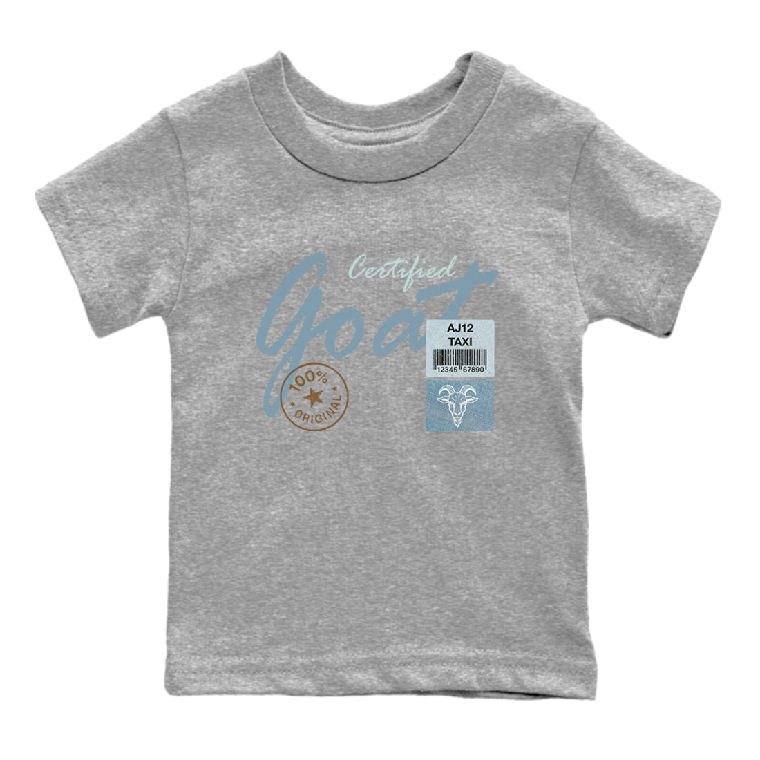 Sneaker match tees – Sneaker Tees To Match 4s Worn Blue Air Jordan 4 Denim Shoes – Certified Goat Kids T-Shirt Heather Grey 2