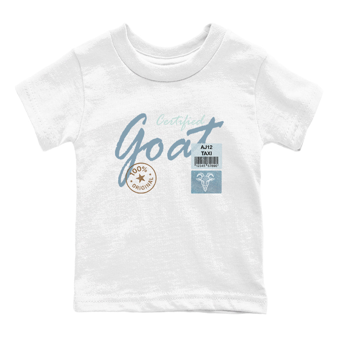 Sneaker match tees – Sneaker Tees To Match 4s Worn Blue Air Jordan 4 Denim Shoes – Certified Goat Kids T-Shirt White 2