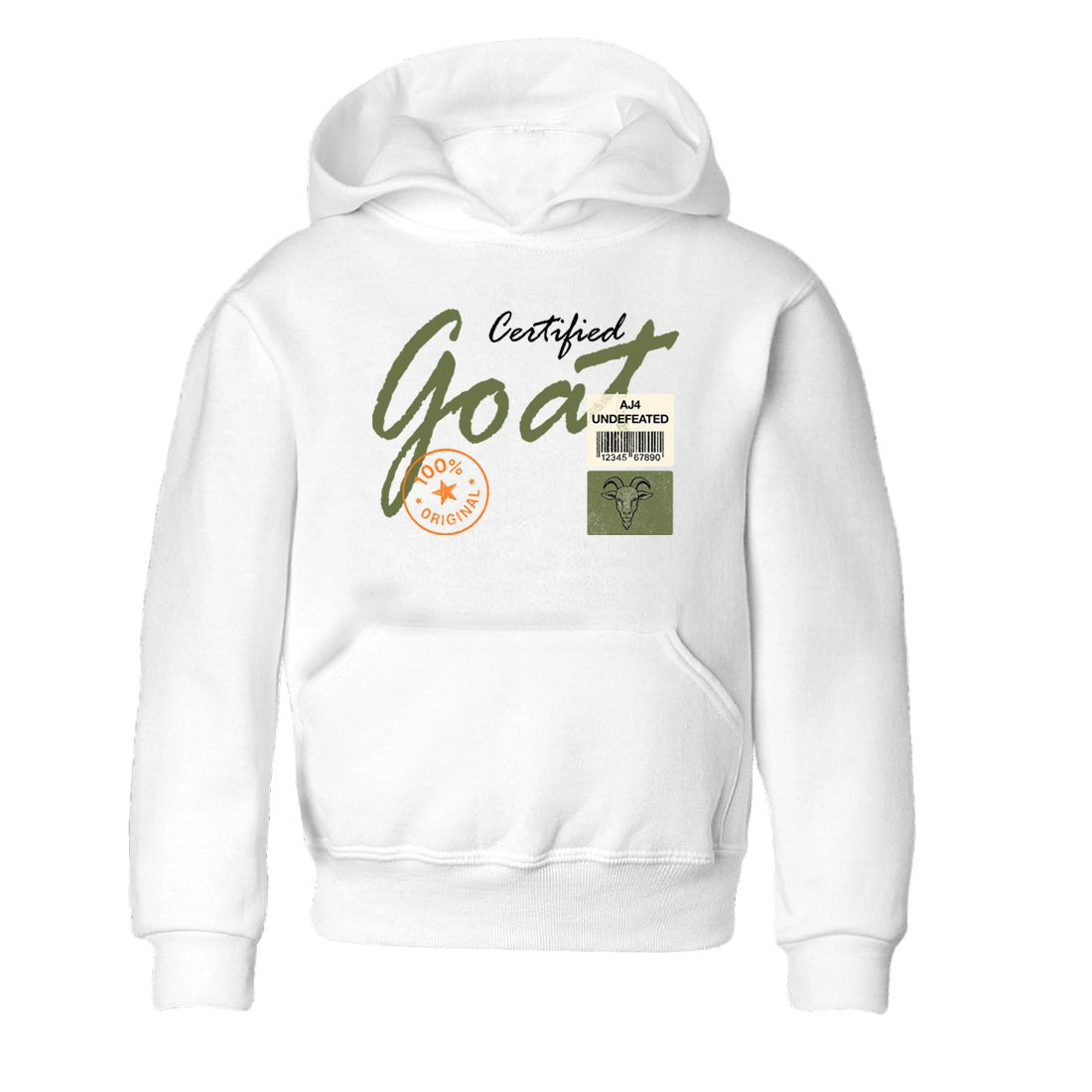 Sneaker match tees – Sneaker Tees To Match Undefeated inspired colorways Air Jordan 4 OG Olive Shoes – Certified Goat Kids T-Shirt White 2