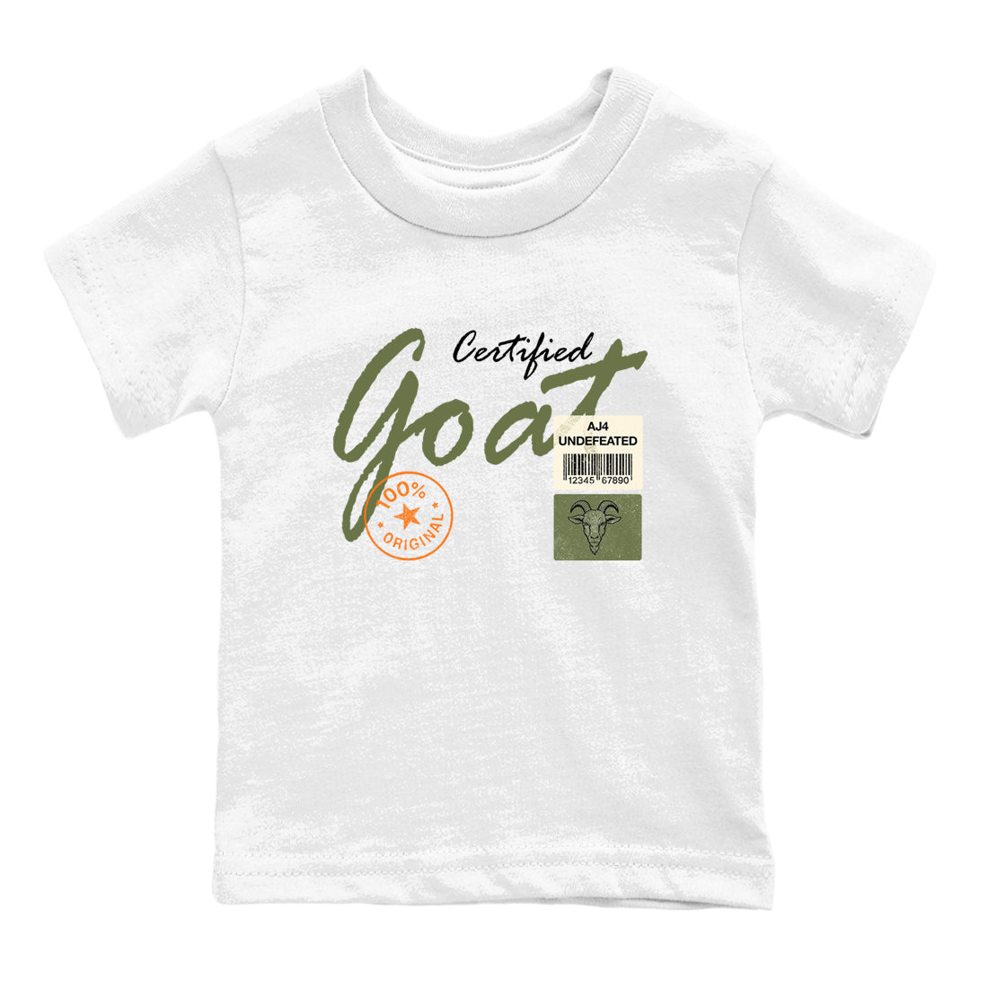 Sneaker match tees – Sneaker Tees To Match Undefeated inspired colorways Air Jordan 4 OG Olive Shoes – Certified Goat Kids T-Shirt White 2