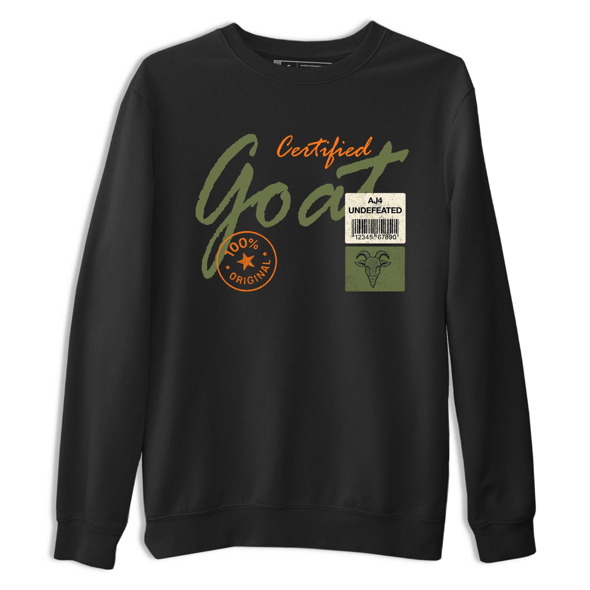 Sneaker match tees – Sneaker Tees To Match Undefeated inspired colorways Air Jordan 4 OG Olive Shoes – Certified Goat Tee Black 2