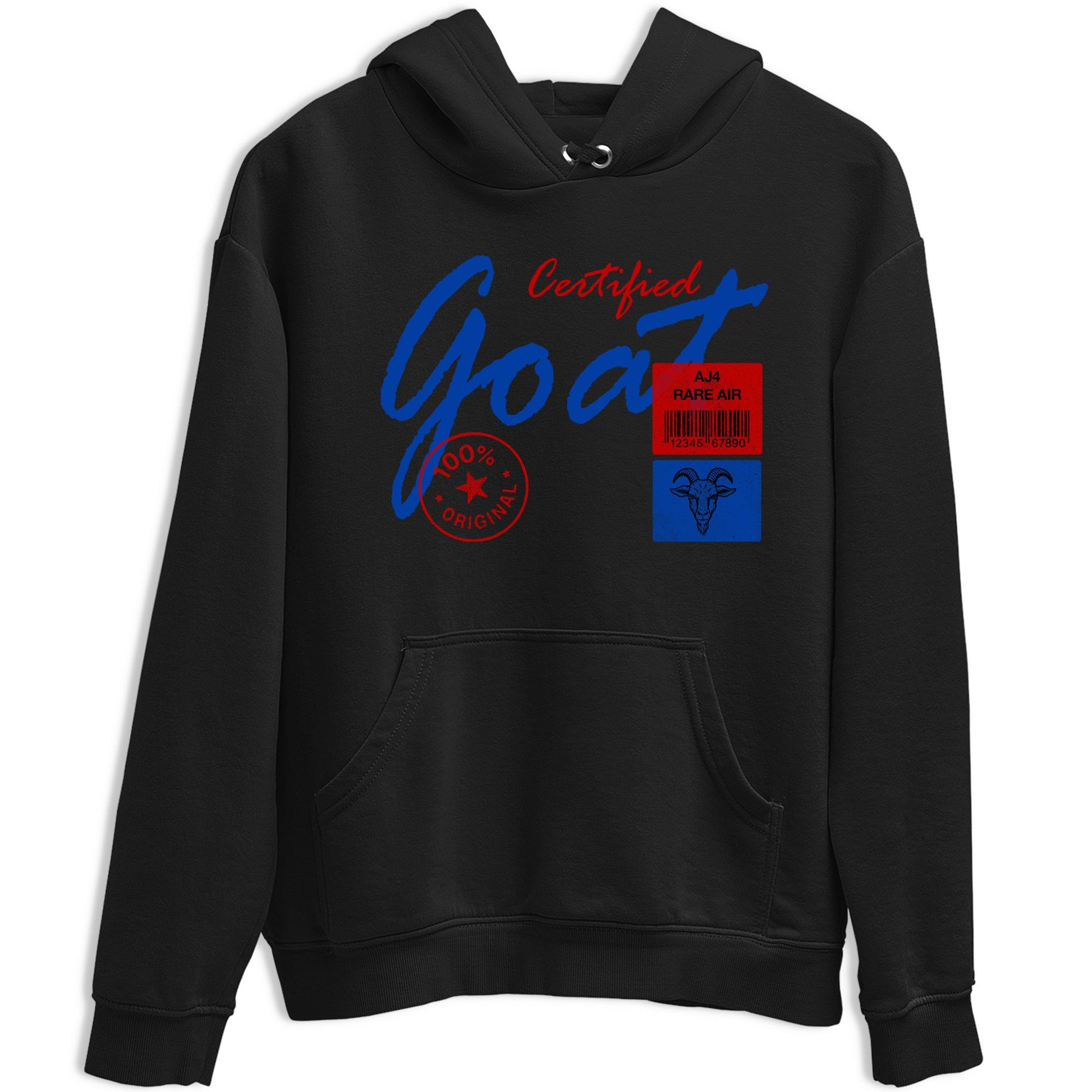 Certified Goat sneaker match t-shirt styled to complete your fit with the Air Jordan 4 Rare Air sneakers, shown in Black 2.
