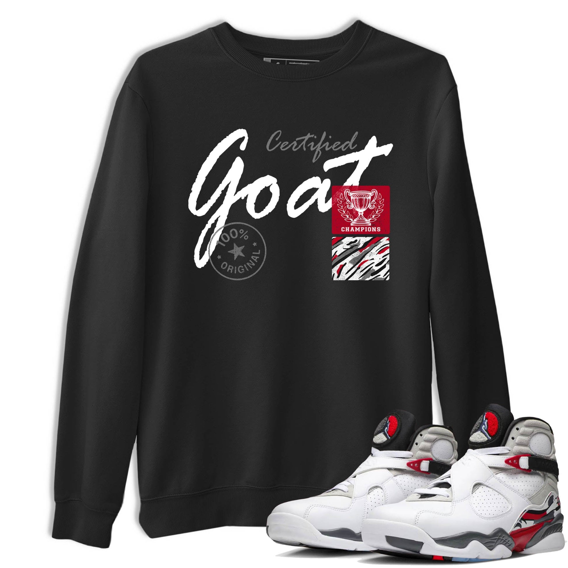Sneaker Threads – Sneaker Tees To Match Air Jordan 8 Bunny – Certified Goat Graphic Tee Black 1. Perfect for Jordan releases 2025 colorways.