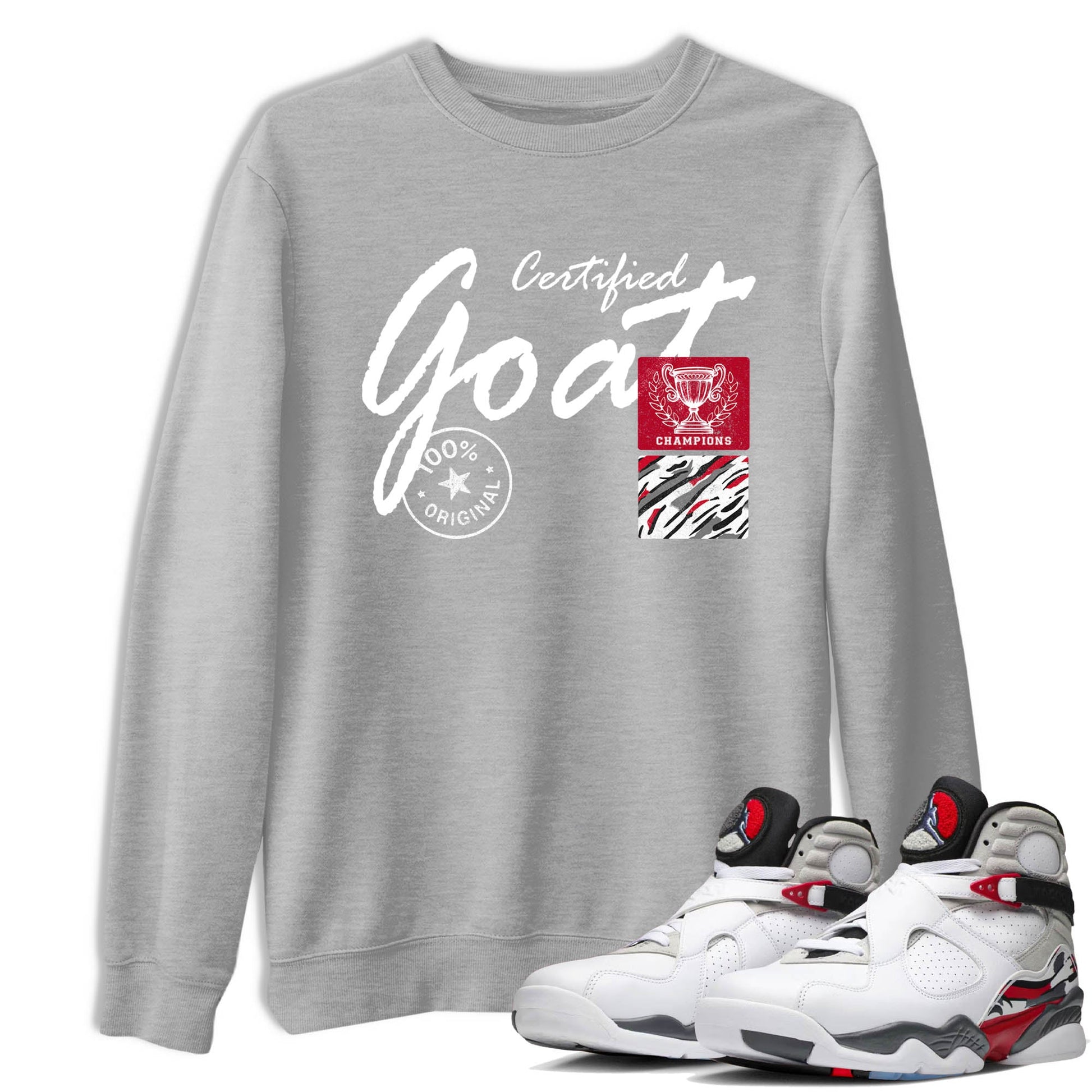 Sneaker Threads – Sneaker Tees To Match Air Jordan 8 Bunny – Certified Goat Graphic Tee Heather Grey 1. Perfect for Jordan releases 2025 colorways.