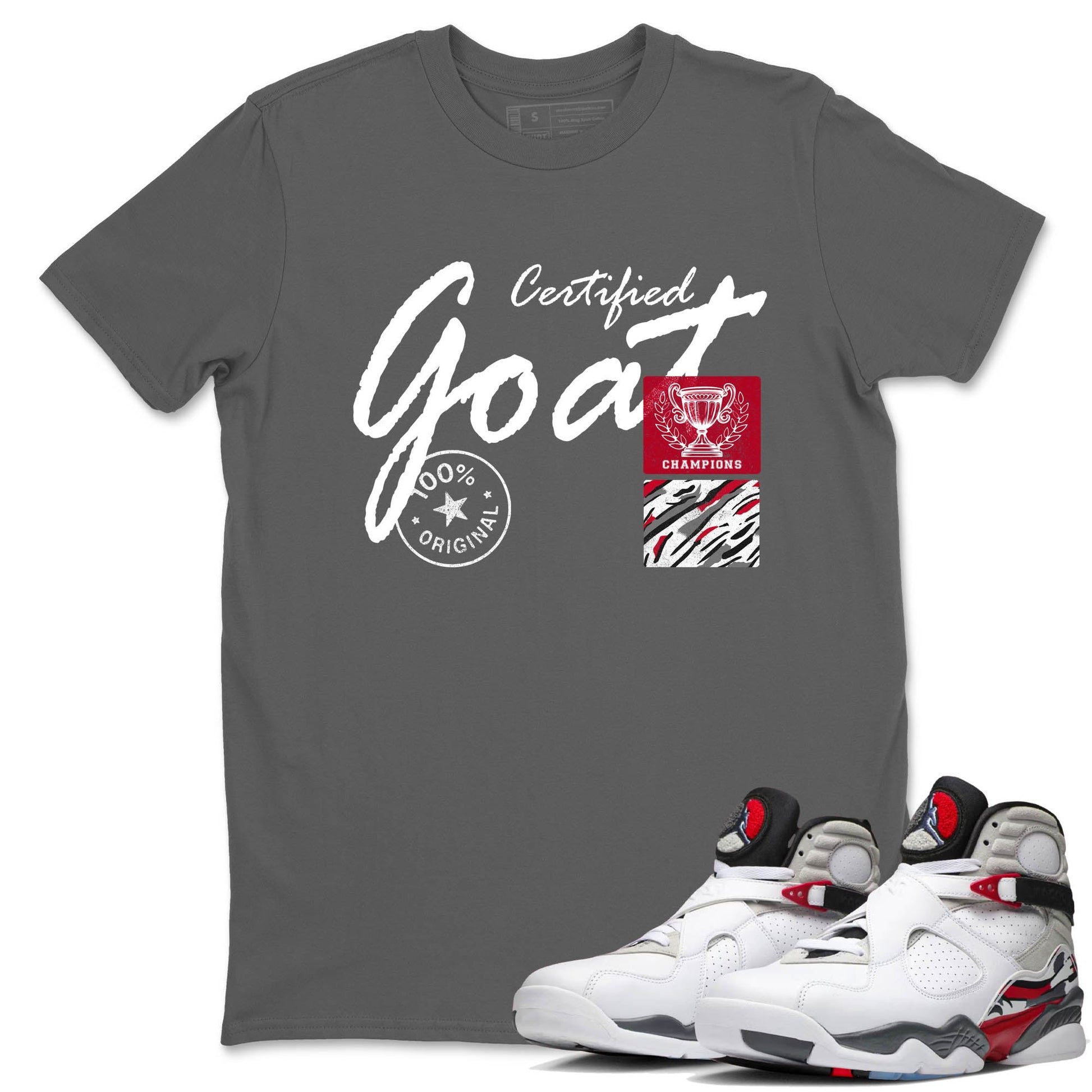 Sneaker Threads – Sneaker Tees To Match Air Jordan 8 Bunny – Certified Goat Graphic Tee Cool Grey 1. Perfect for Jordan releases 2025 colorways.