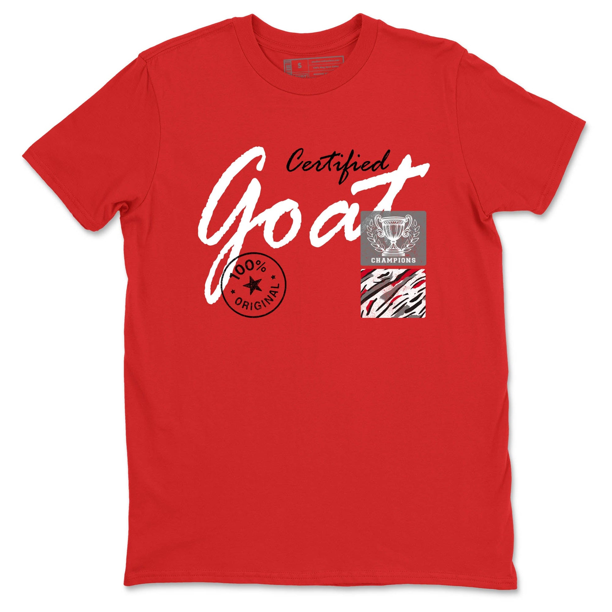 Sneaker Threads – Sneaker Tees To Match Air Jordan 8 Bunny – Certified Goat Graphic Tee Red 2. Perfect for Jordan releases 2025 colorways.