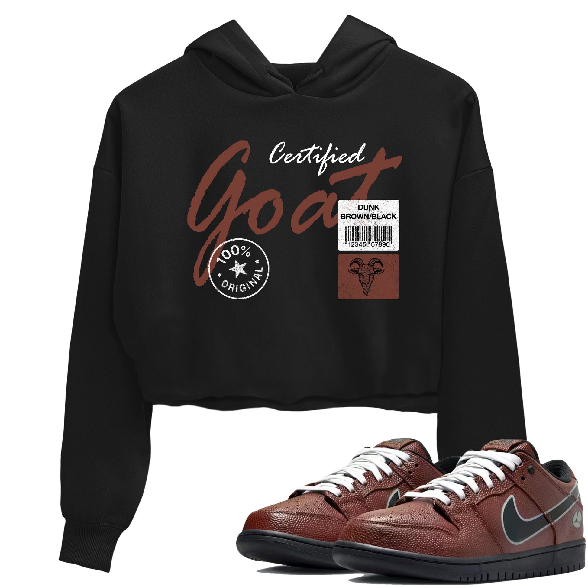 Sneaker match tees – Sneaker Tees To Match Dunk Low Football Shoes – Certified Goat Crop T-Shirt Black 1