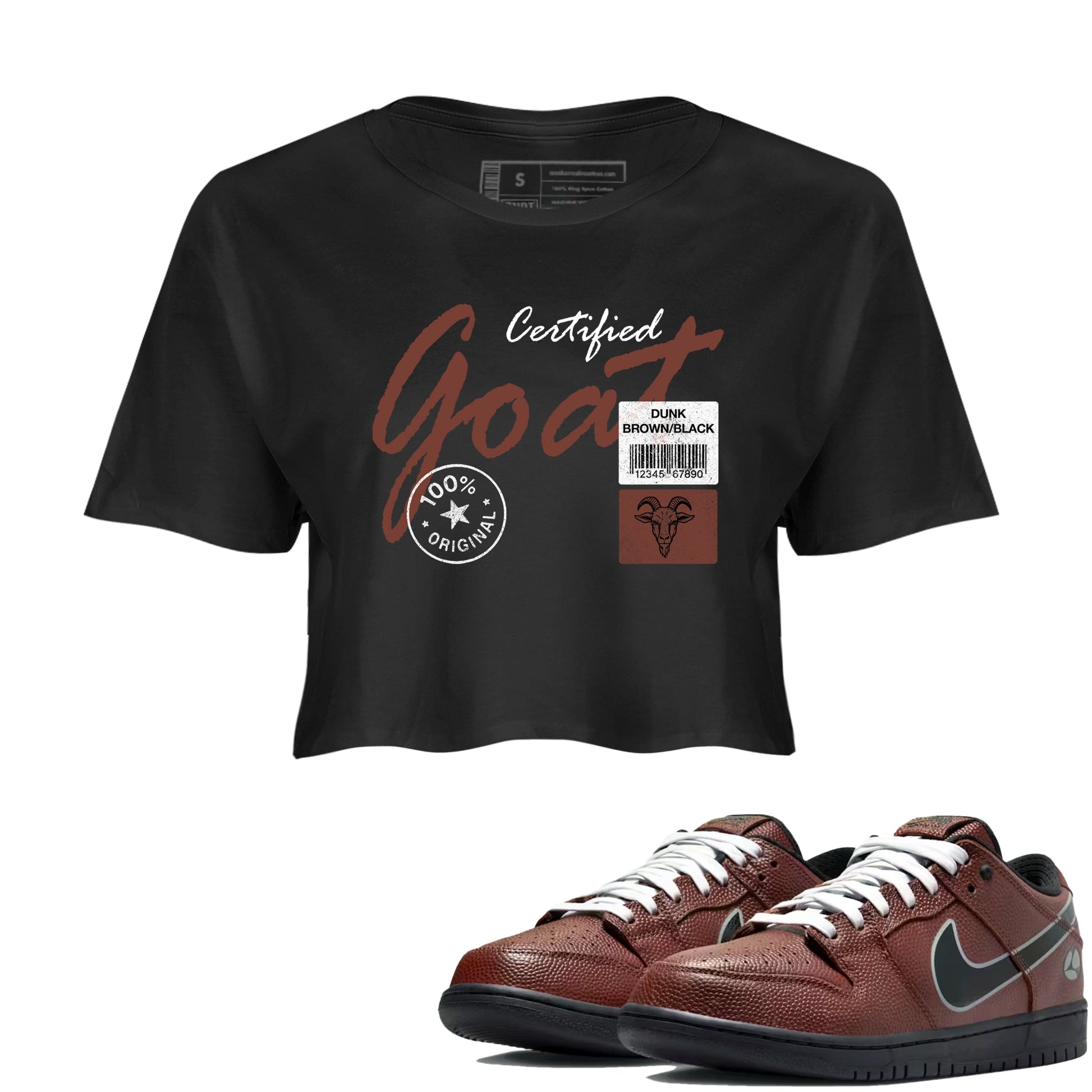 Sneaker match tees – Sneaker Tees To Match Dunk Low Football Shoes – Certified Goat Crop T-Shirt Black 1