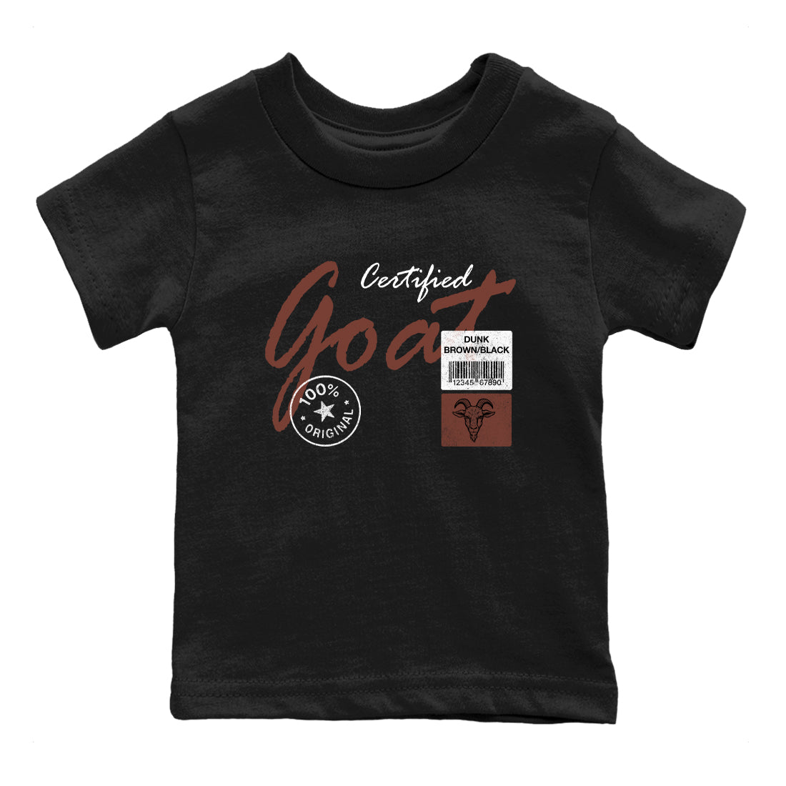 Sneaker match tees – Sneaker Tees To Match Dunk Low Football Shoes – Certified Goat Kids T-Shirt Black 2
