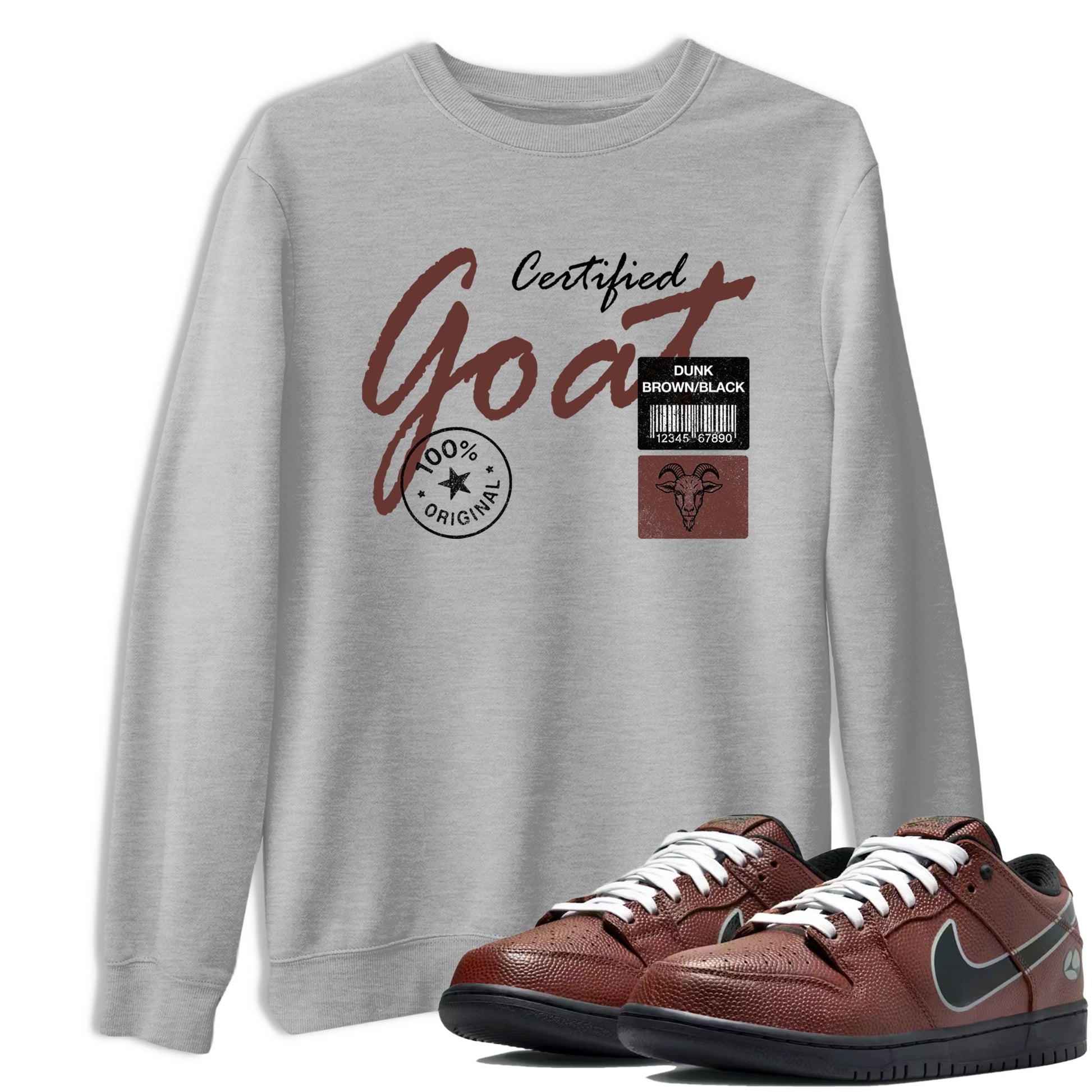 Sneaker match tees – Sneaker Tees To Match Dunk Low Football Shoes – Certified Goat Tee Heather Grey 1