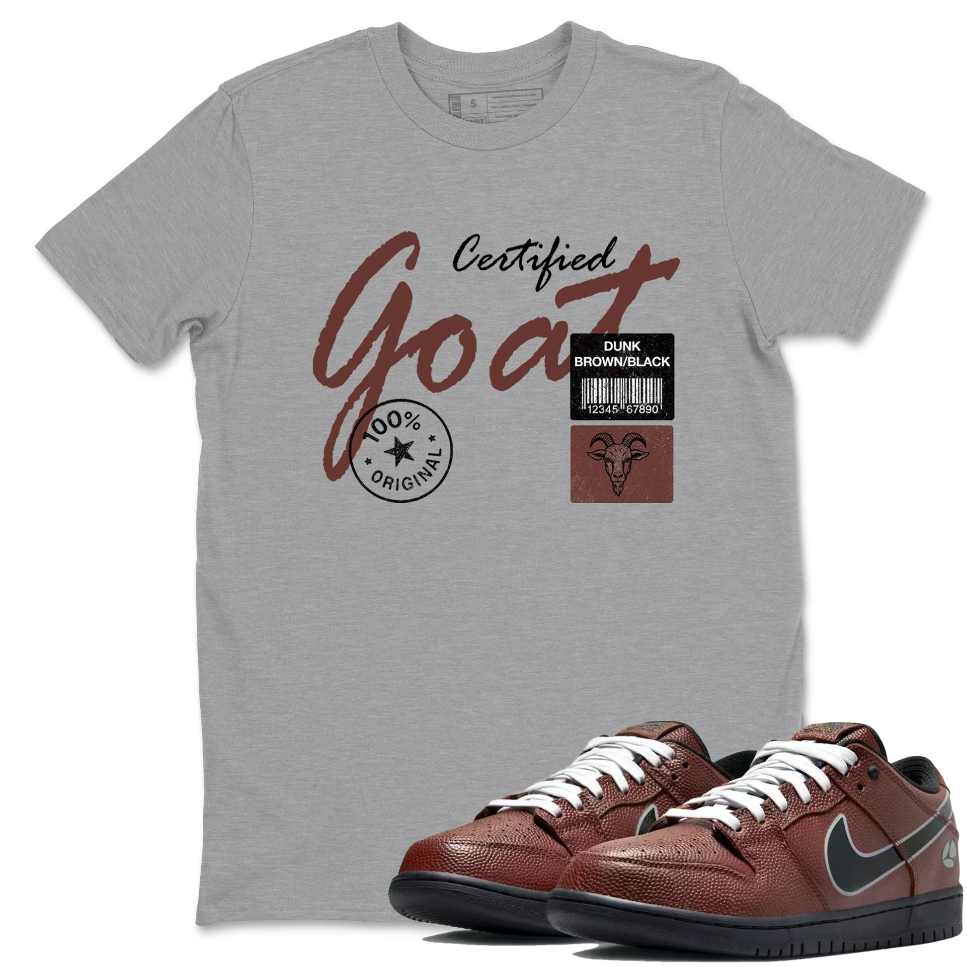 Sneaker match tees – Sneaker Tees To Match Dunk Low Football Shoes – Certified Goat Tee Heather Grey 1