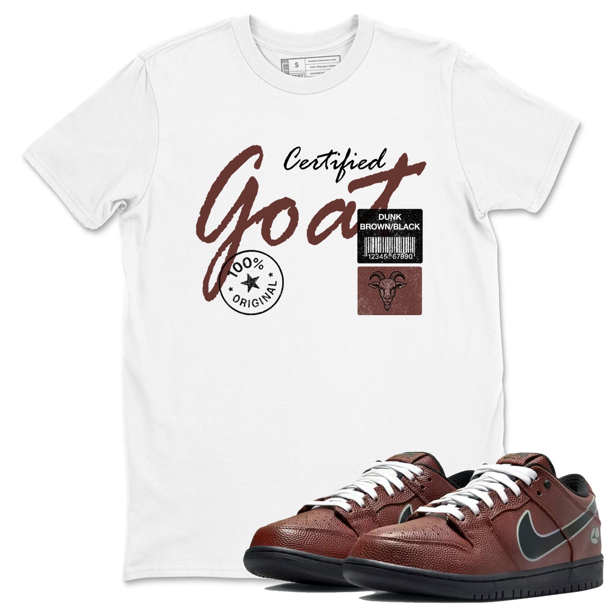 Sneaker match tees – Sneaker Tees To Match Dunk Low Football Shoes – Certified Goat Tee White 1