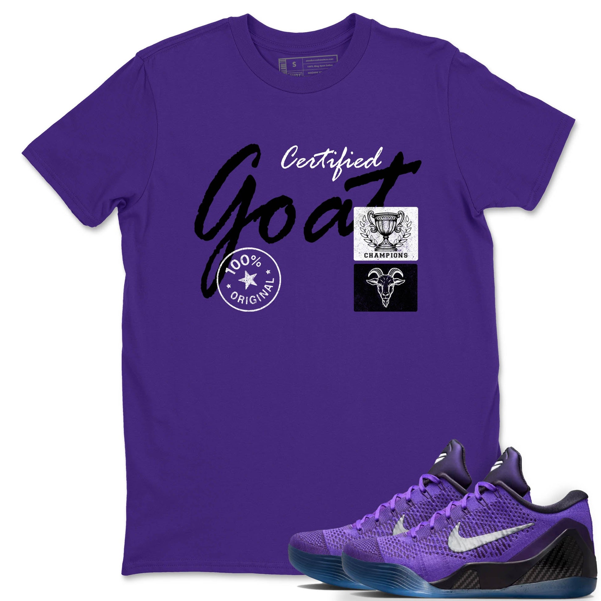 Sneaker Threads – Sneaker Tees To Match Nike KB 9 Hyper Grape – Certified Goat Graphic Tee Purple 1. Perfect for Jordan releases 2025 colorways. Perfect for purple basketball sneaker releases and legacy-inspired colorways for 2025 hoopers.