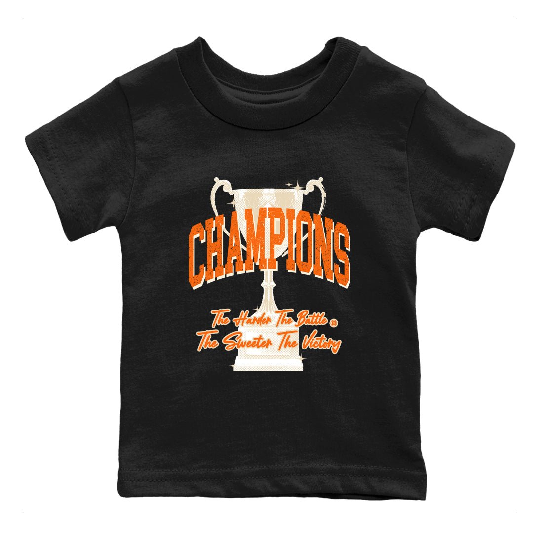 Champions Trophy baby and kids t-shirt crafted for little sneakerheads to shine with the Air Jordan 3 Starfish sneakers, displayed in Black 2.