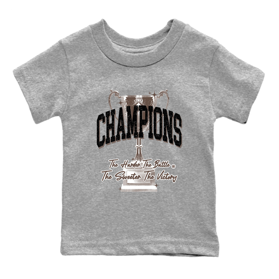 Sneaker match tees – Sneaker Tees To Match Air Jordan 4 Cave Stone Shoes – Champions Trophy Kids T-Shirt Heather Grey 2