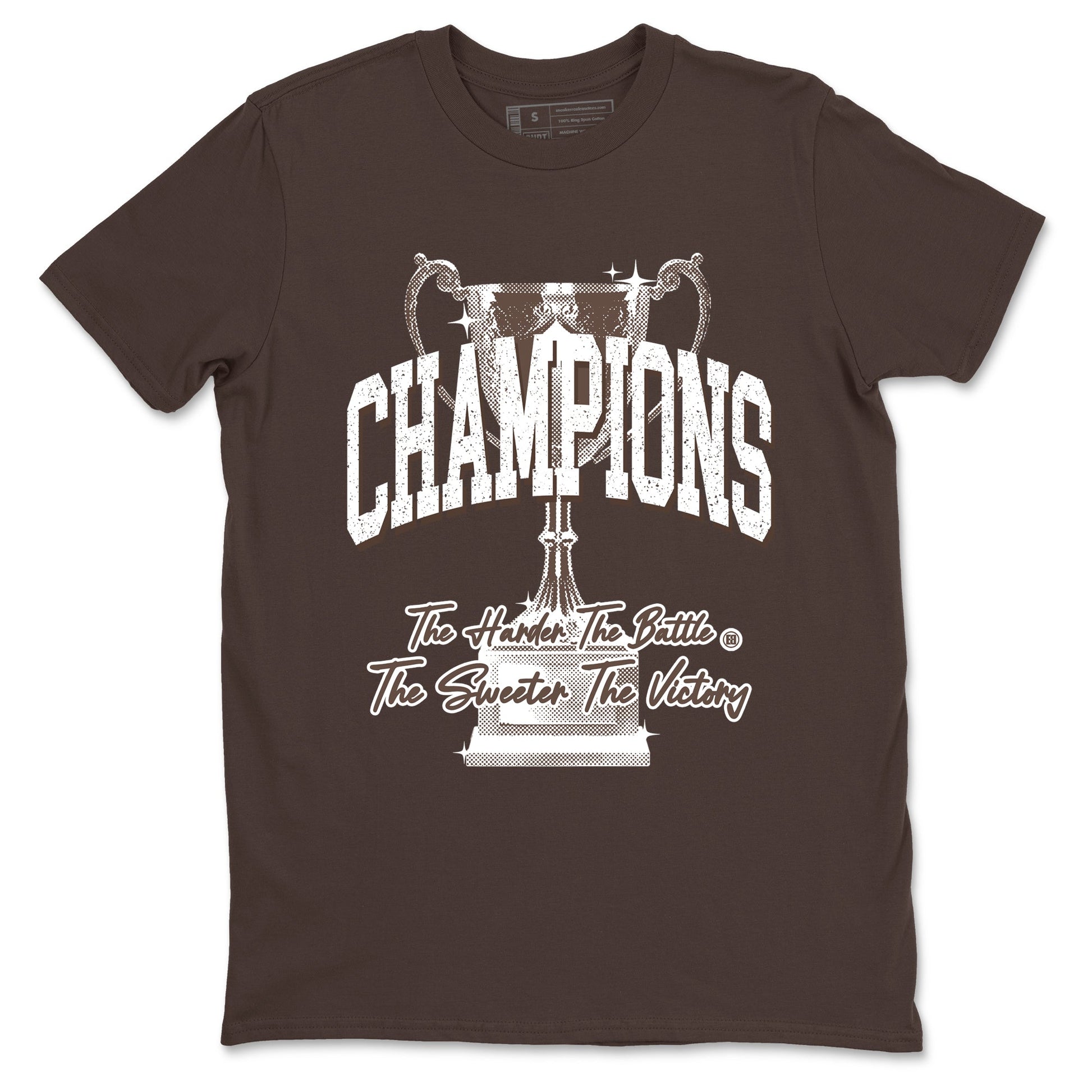 Sneaker match tees – Sneaker Tees To Match Air Jordan 4 Cave Stone Shoes – Champions Trophy Tee Dark Chocolate 2