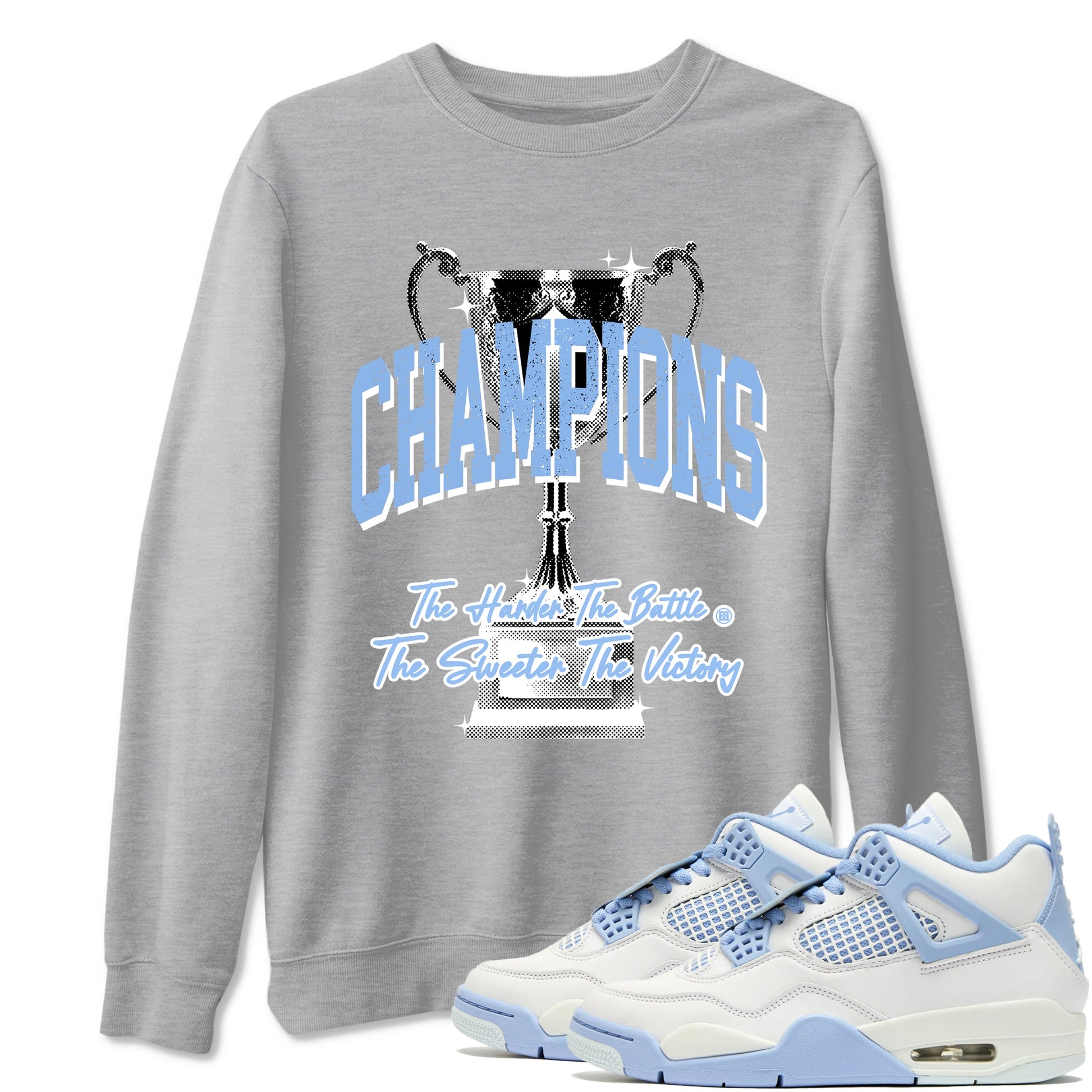 4s Forget Me Not shirts to match jordans Champions Trophy sneaker match tees Air Jordan 4 WMNS Aluminummatch shoes to clothes SNRT Sneaker Tees unisex cotton Heather Grey 1 shirts