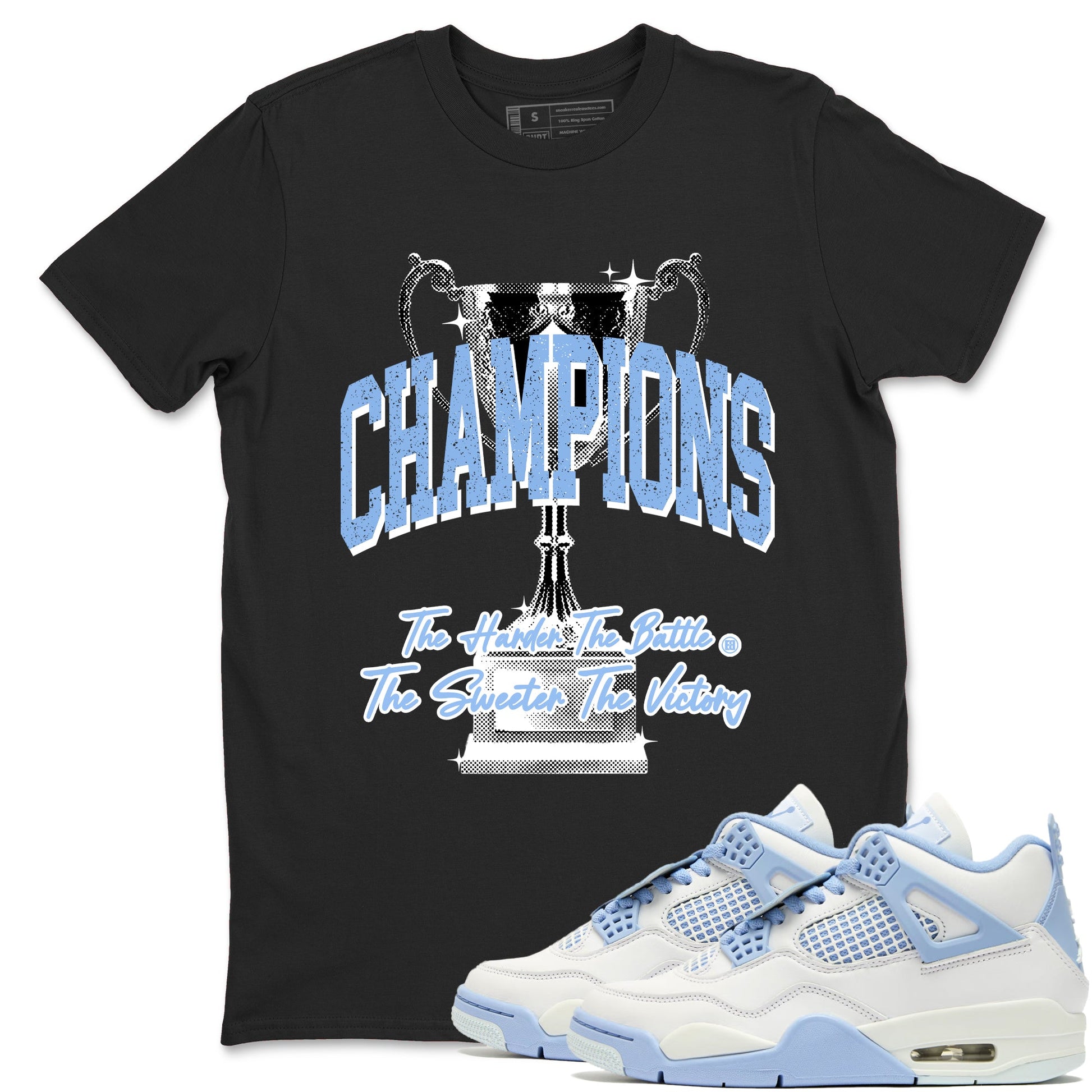 4s Forget Me Not shirts to match jordans Champions Trophy sneaker match tees Air Jordan 4 WMNS Aluminummatch shoes to clothes SNRT Sneaker Tees unisex cotton Black 1 shirts