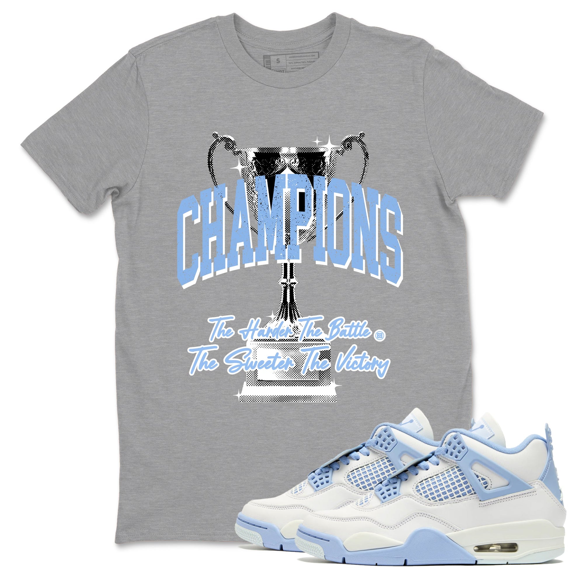 4s Forget Me Not shirts to match jordans Champions Trophy sneaker match tees Air Jordan 4 WMNS Aluminummatch shoes to clothes SNRT Sneaker Tees unisex cotton Heather Grey 1 shirts