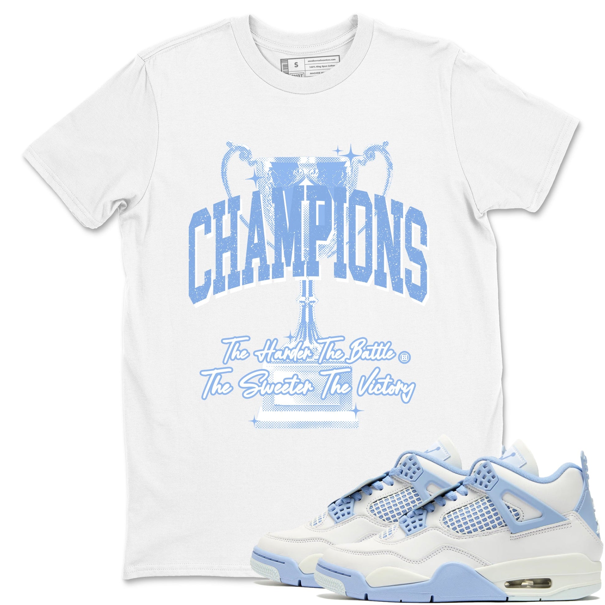 4s Forget Me Not shirts to match jordans Champions Trophy sneaker match tees Air Jordan 4 WMNS Aluminummatch shoes to clothes SNRT Sneaker Tees unisex cotton White 1 shirts