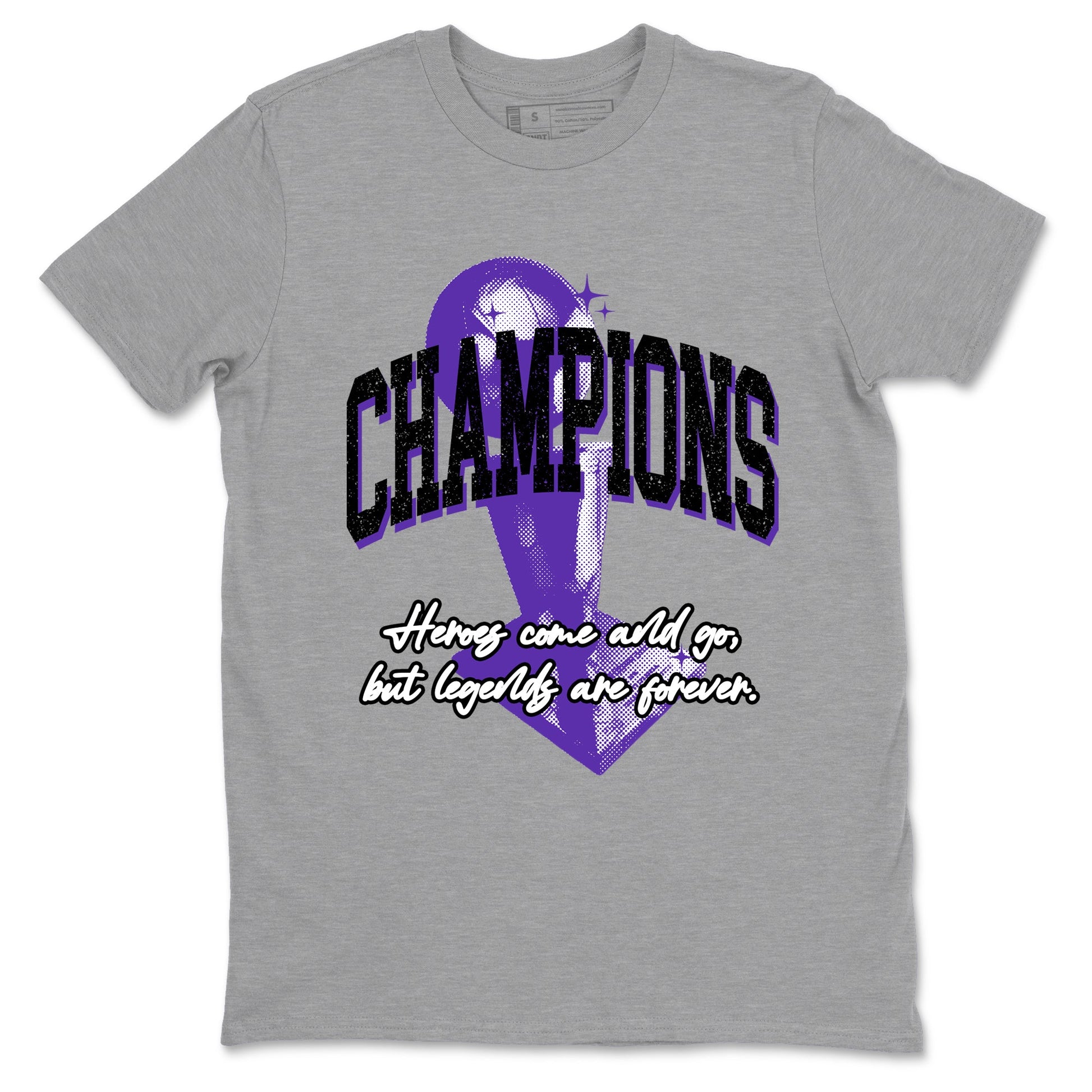 Sneaker Threads – Sneaker Tees To Match Nike KB 9 Hyper Grape – Champions Trophy Graphic Tee Heather Grey 2. Perfect for Jordan releases 2025 colorways. Perfect for purple basketball sneaker releases and legacy-inspired colorways for 2025 hoopers.
