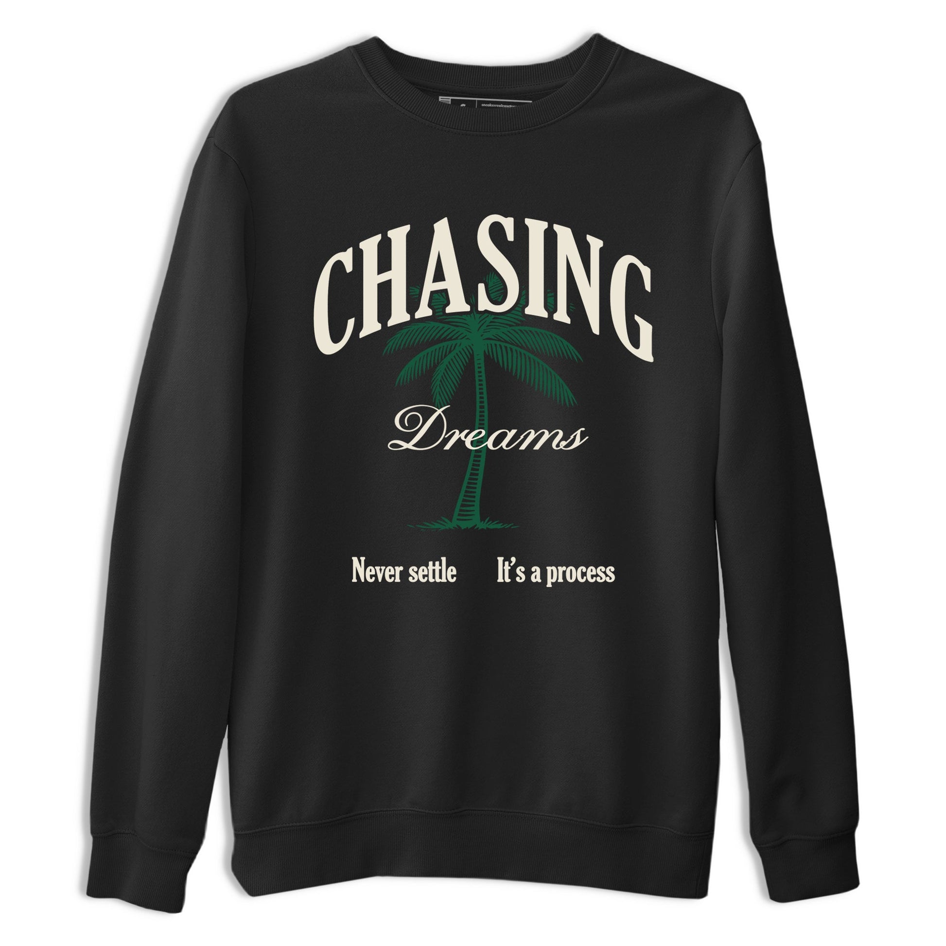 Sneaker Threads – Sneaker Tees To Match Air Jordan 1 Pro Green – Chasing Dreams Graphic Tee Black 2. Perfect for Jordan releases 2025 colorways.