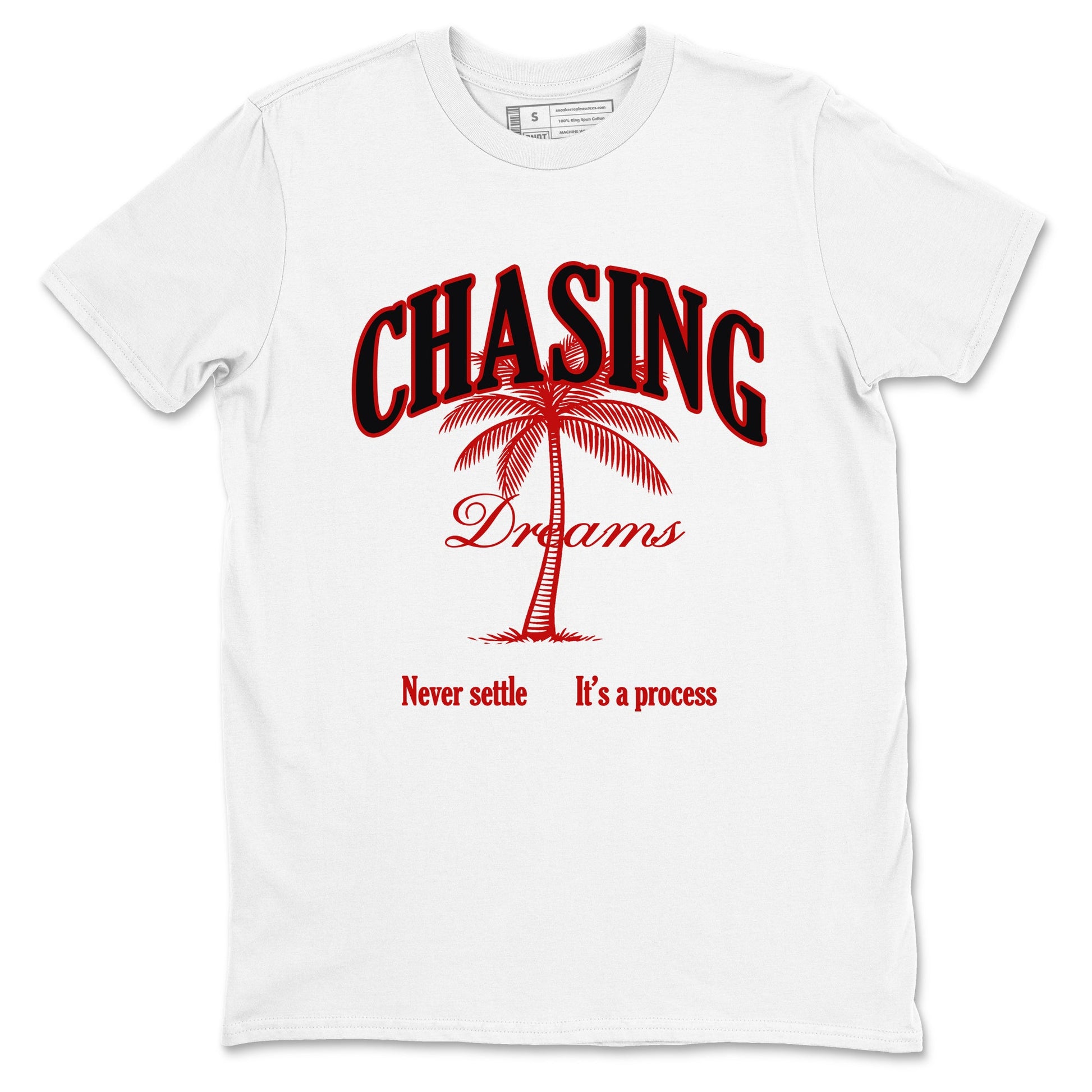 Air Jordan 11 Low Bred sneaker match tee Chasing Dreams sneaker match tees Air Jordan 11 Bred best t-shirts to match jordans SNRT Sneaker Tees unisex cotton White 2 shirts