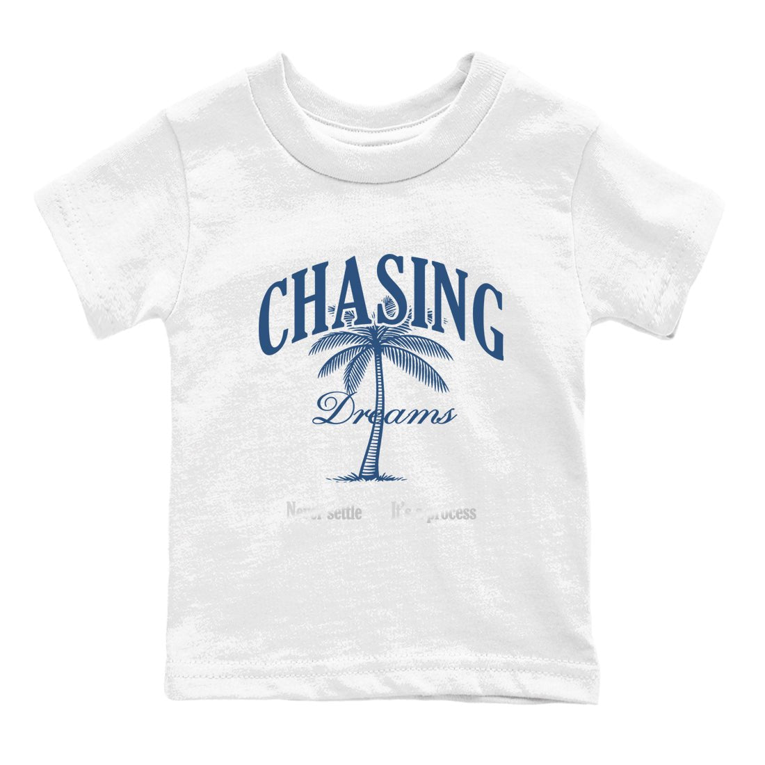 Sneaker match tees – Sneaker Tees To Match Air Jordan 12 French Blue Shoes – Chasing Dreams Kids T-Shirt White 2