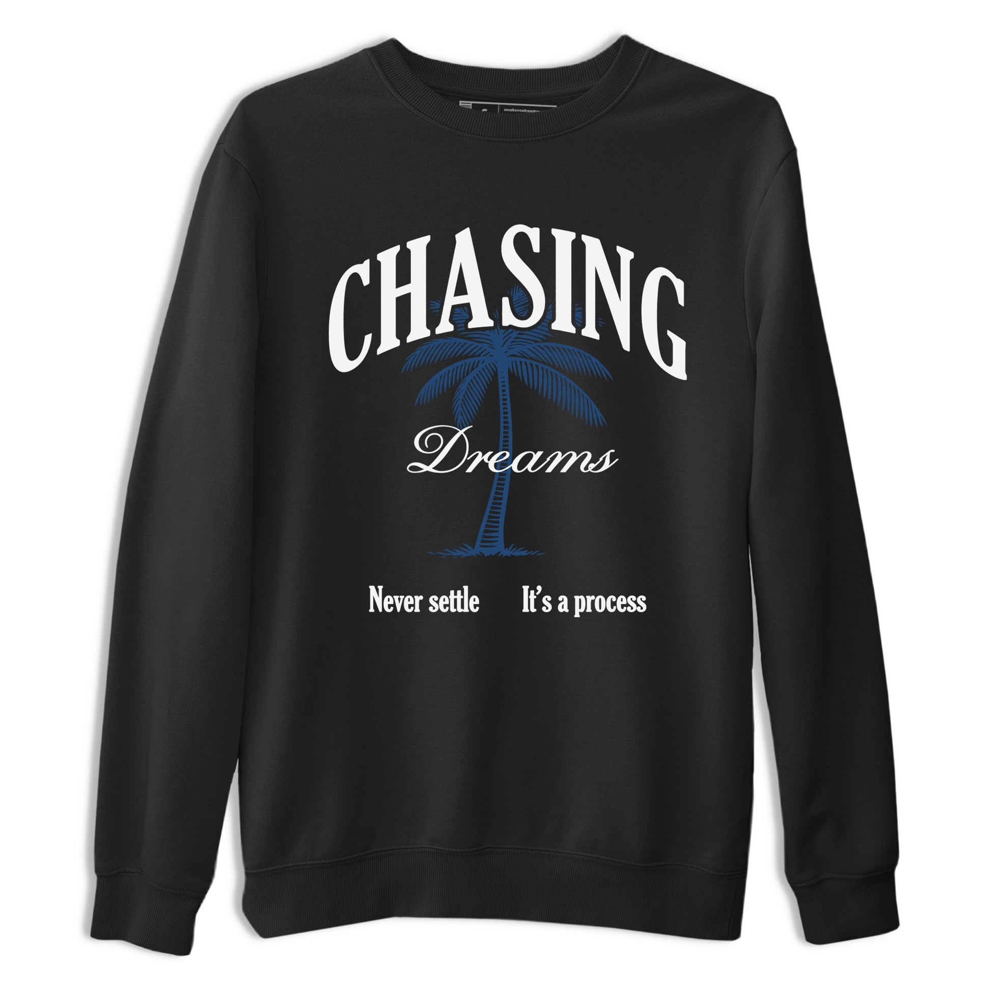 Sneaker match tees – Sneaker Tees To Match Air Jordan 12 French Blue Shoes – Chasing Dreams Tee Black 2