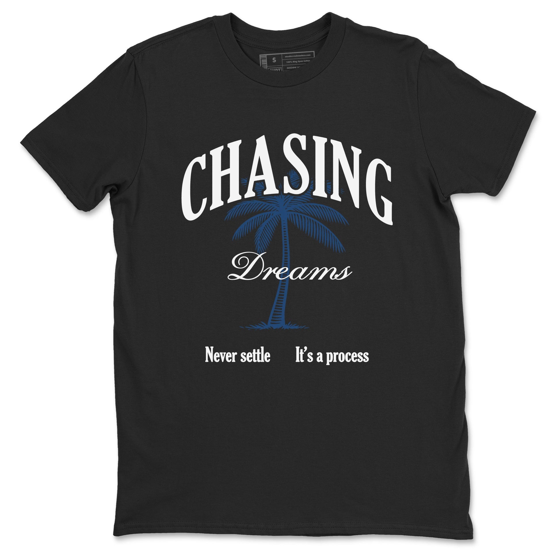 Sneaker match tees – Sneaker Tees To Match Air Jordan 12 French Blue Shoes – Chasing Dreams Tee Black 2