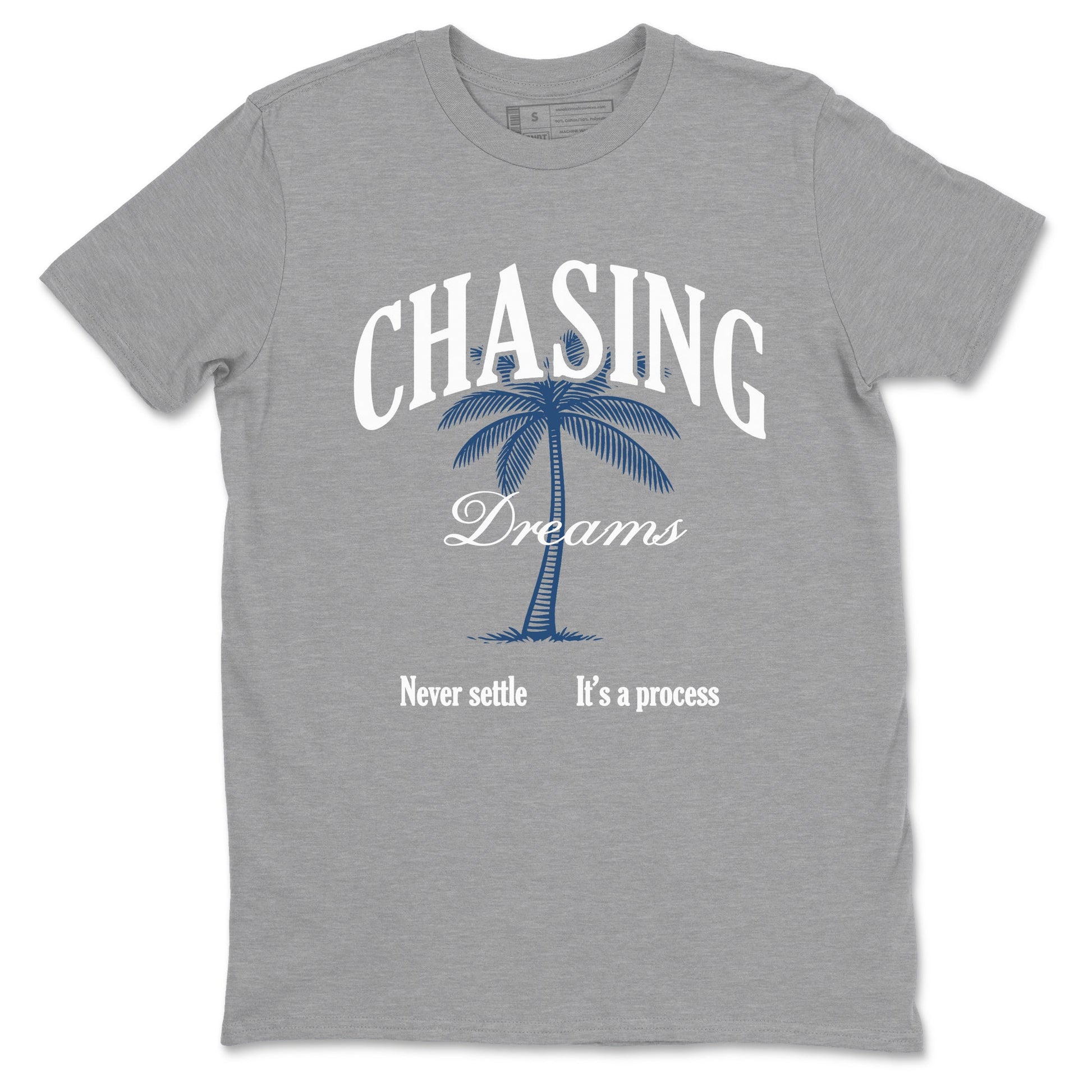 Sneaker match tees – Sneaker Tees To Match Air Jordan 12 French Blue Shoes – Chasing Dreams Tee Heather Grey 2