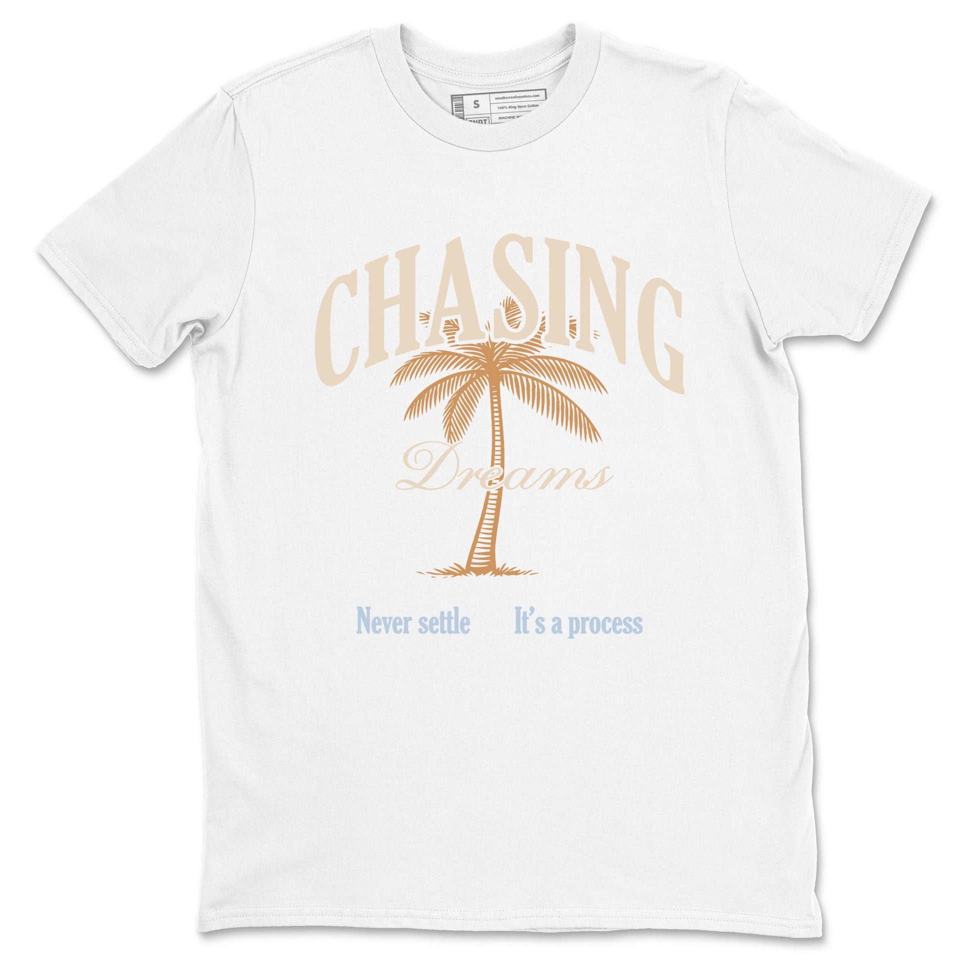 Sneaker match tees – Sneaker Tees To Match Air Jordan 3 Champagne and Oysters Shoes – Chasing Dreams Tee White 2