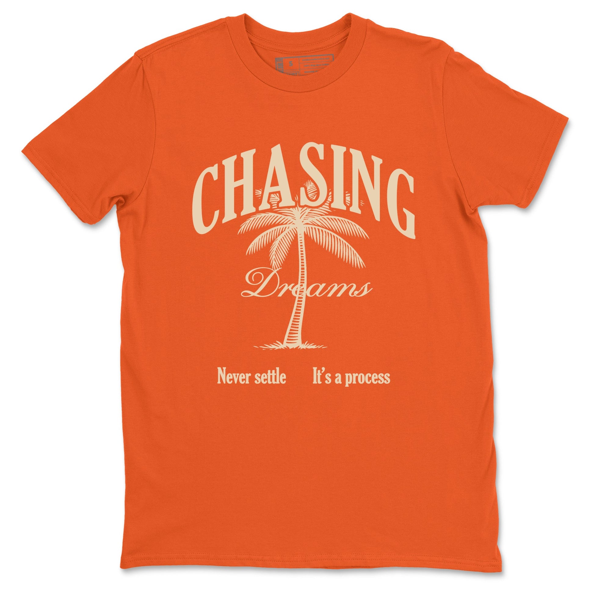 Chasing Dreams sneaker match t-shirt styled to complete your fit with the Air Jordan 3 Starfish sneakers, shown in Orange 2.