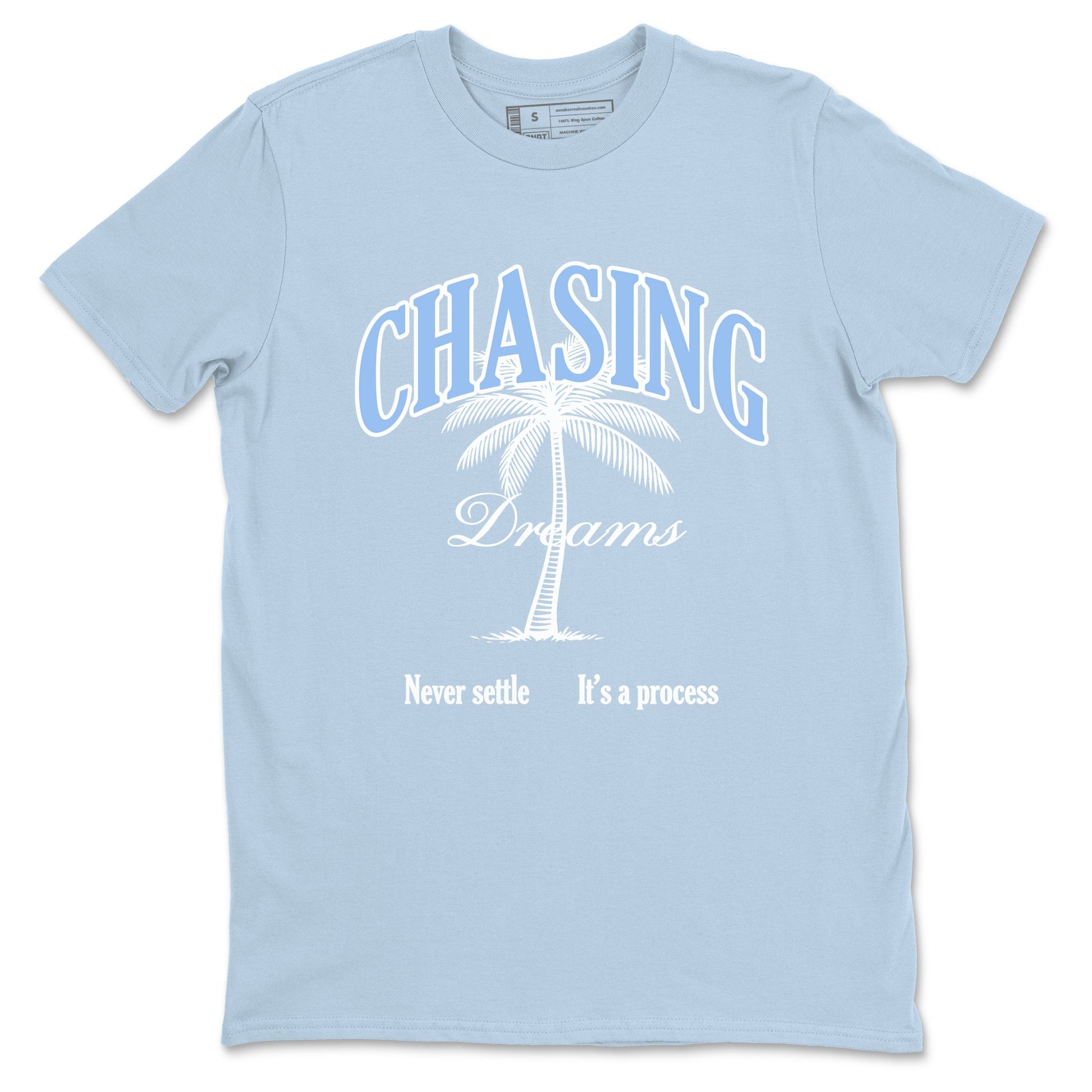 4s Forget Me Not shirts to match jordans Chasing Dreams sneaker match tees Air Jordan 4 WMNS Aluminummatch shoes to clothes SNRT Sneaker Tees unisex cotton Light Blue 2 shirts