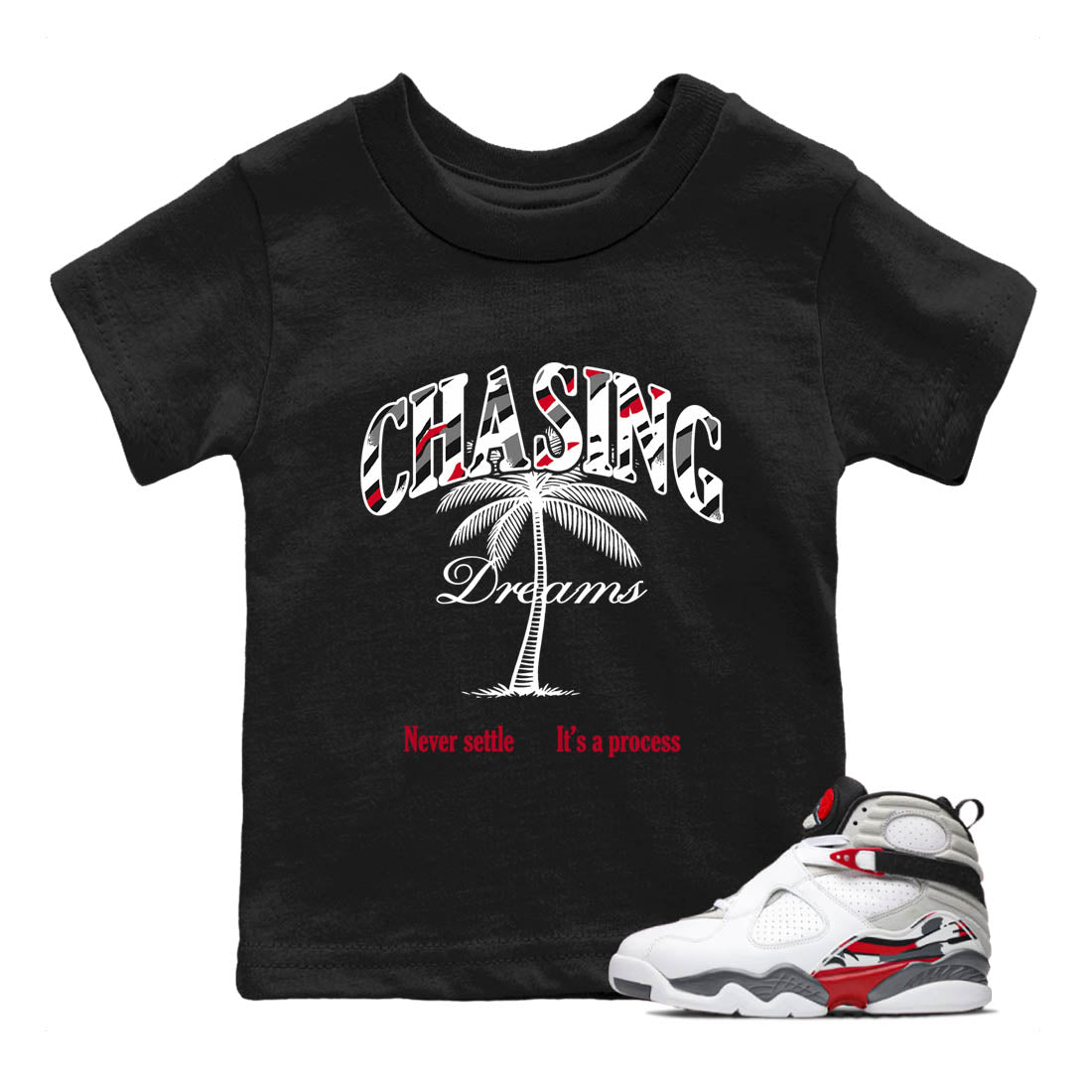 Sneaker Threads – Sneaker Tees To Match Air Jordan 8 Bunny – Chasing Dreams Youth Graphic Tee Black 1. Perfect for Jordan releases 2025 colorways.