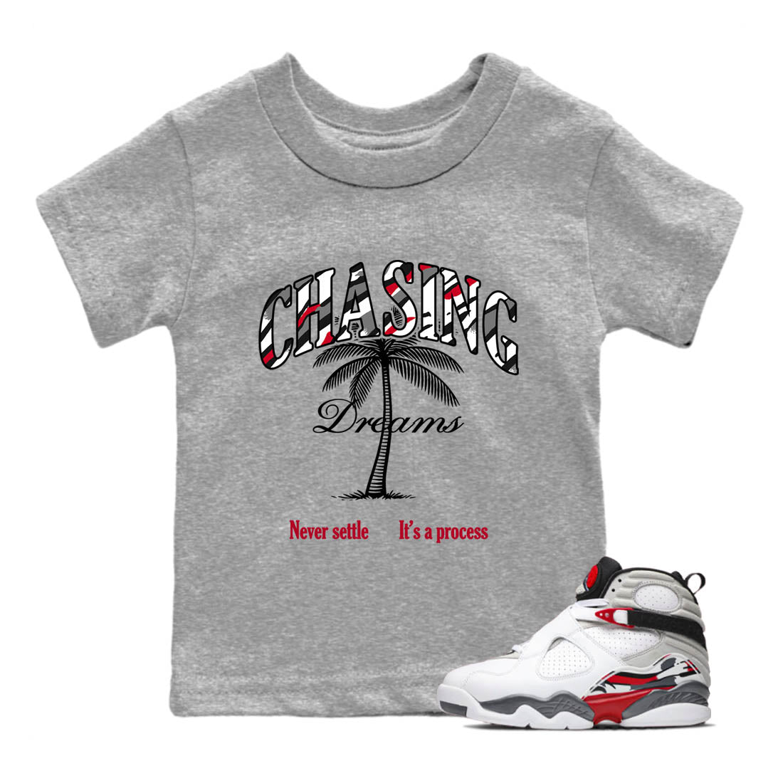 Sneaker Threads – Sneaker Tees To Match Air Jordan 8 Bunny – Chasing Dreams Youth Graphic Tee Heather Grey 1. Perfect for Jordan releases 2025 colorways.