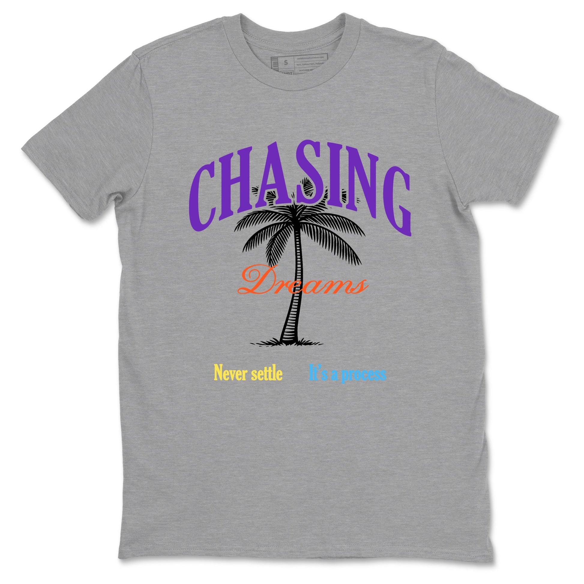 Sneaker Threads – Sneaker Tees To Match New Balance 9060 Prism Purple – Chasing Dreams Graphic Tee Heather Grey 2. Perfect for Jordan releases 2025 colorways.