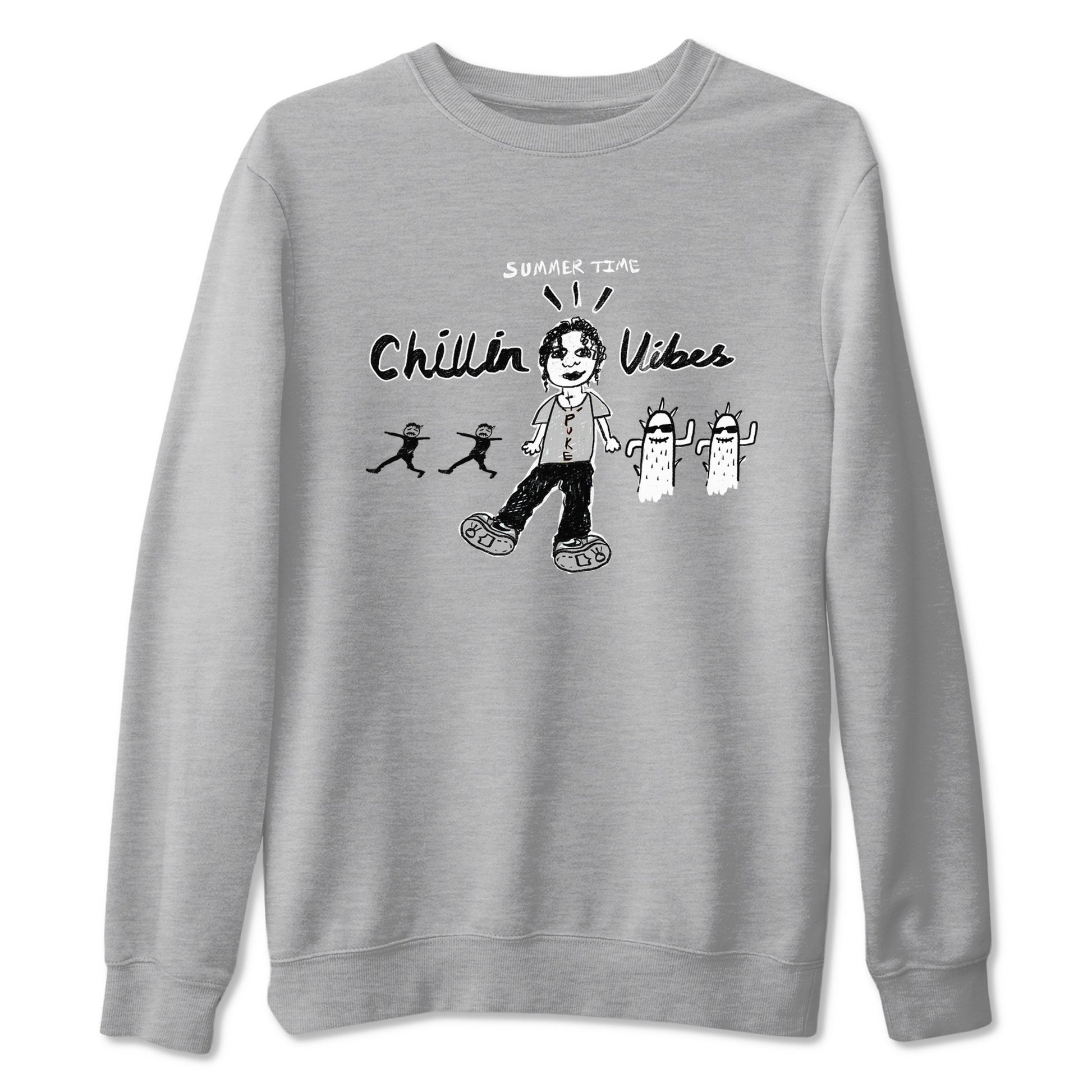 1s Wolf Grey shirts to match jordans Chillin Vibes sneaker match tees Air Jordan 1 Wolf Grey SNRT Sneaker Tees streetwear brand Heather Grey 2 unisex cotton tee