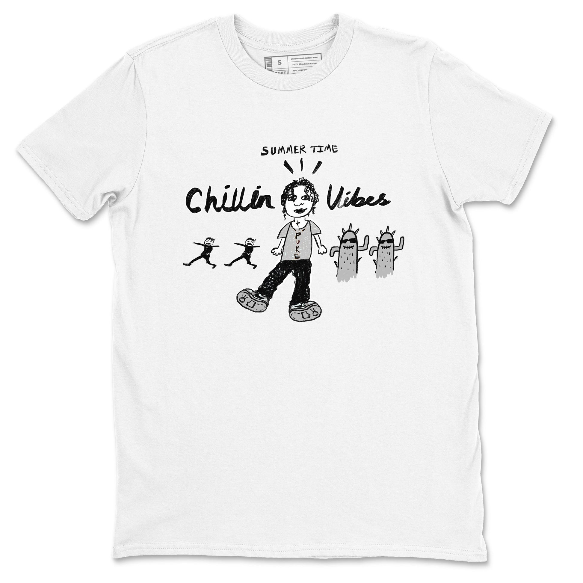 1s Wolf Grey shirts to match jordans Chillin Vibes sneaker match tees Air Jordan 1 Wolf Grey SNRT Sneaker Tees streetwear brand White 2 unisex cotton tee