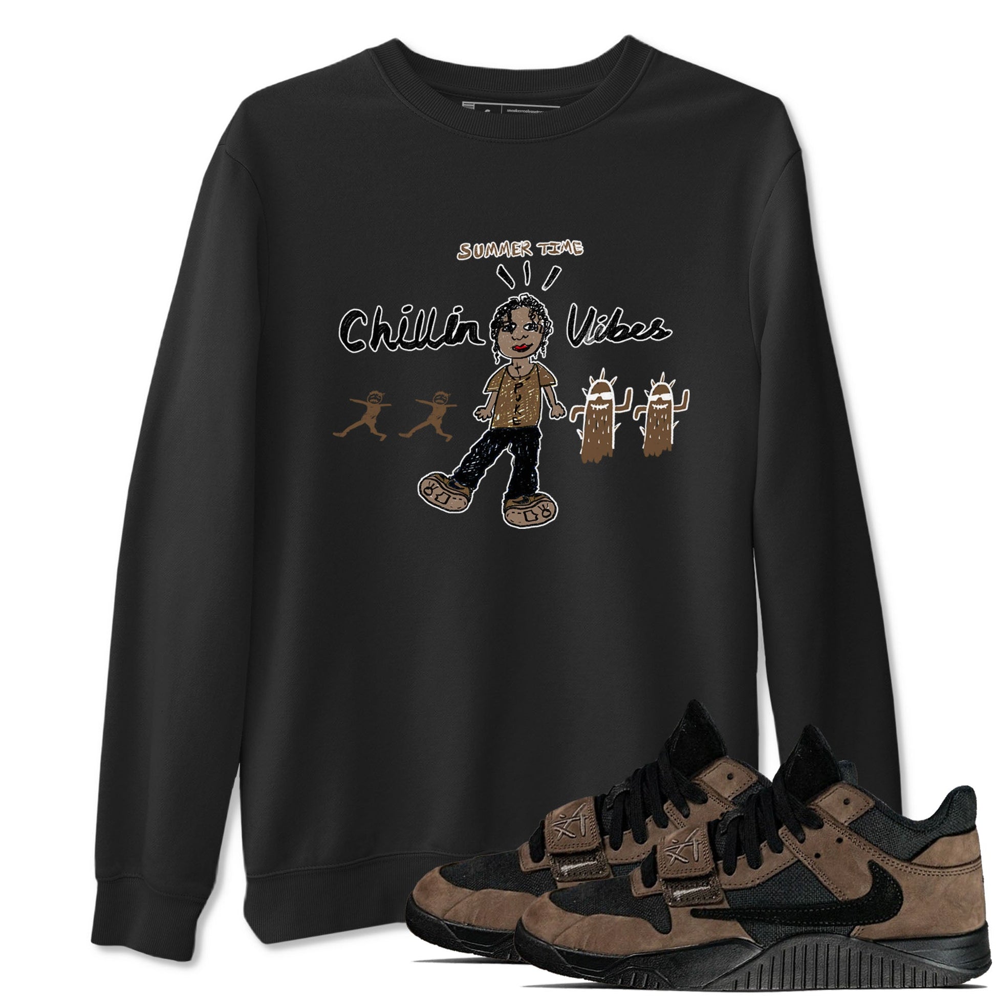 Jordan Jumpman Jack Travis Scott Dark Mocha shirts to match jordans Chillin Vibes sneaker match tees Jordan Jumpman Jack Travis Scott Dark Mocha SNRT Sneaker Release Tees unisex cotton Black 1 crew neck shirts