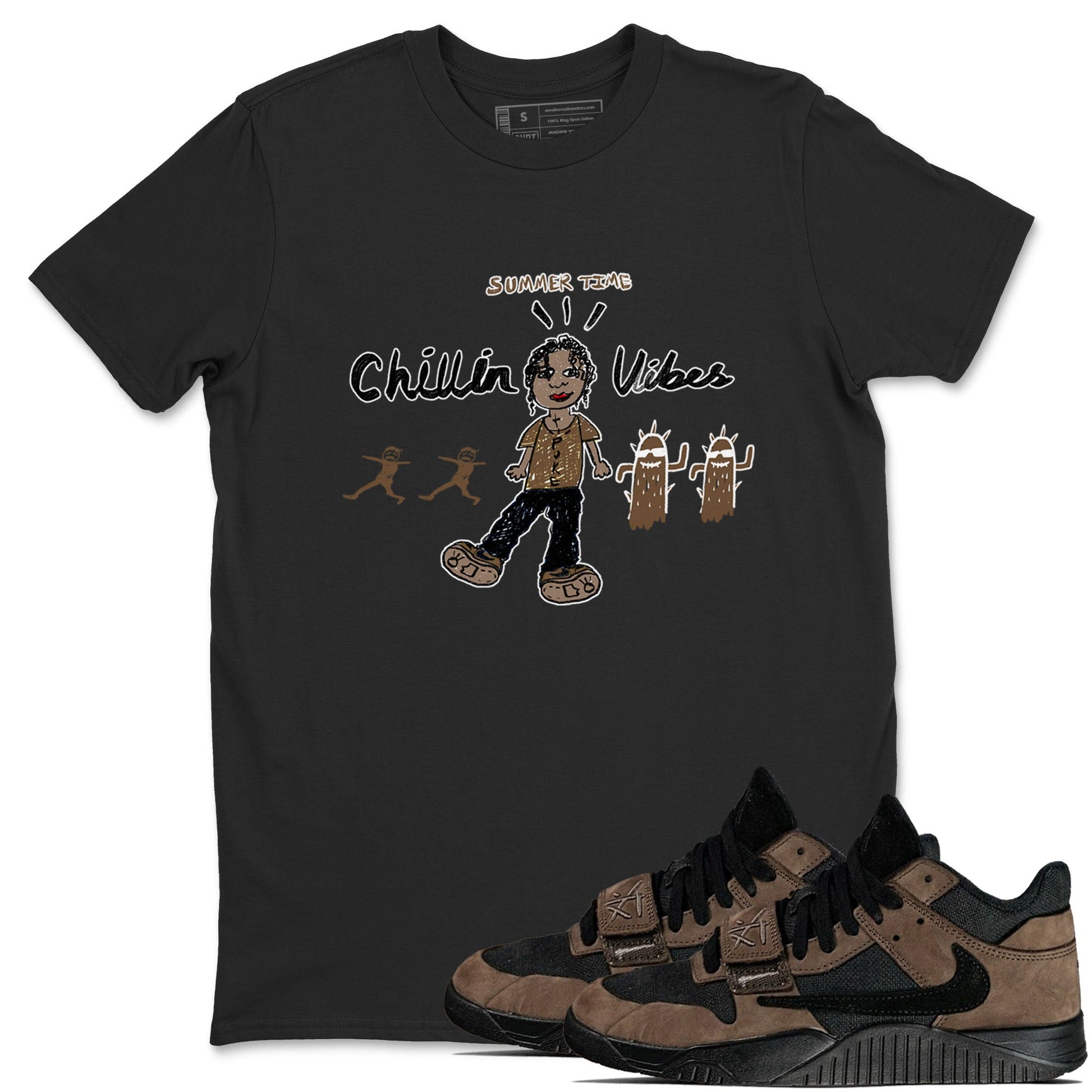 Jordan Jumpman Jack Travis Scott Dark Mocha shirts to match jordans Chillin Vibes sneaker match tees Jordan Jumpman Jack Travis Scott Dark Mocha SNRT Sneaker Release Tees unisex cotton Black 1 crew neck shirts
