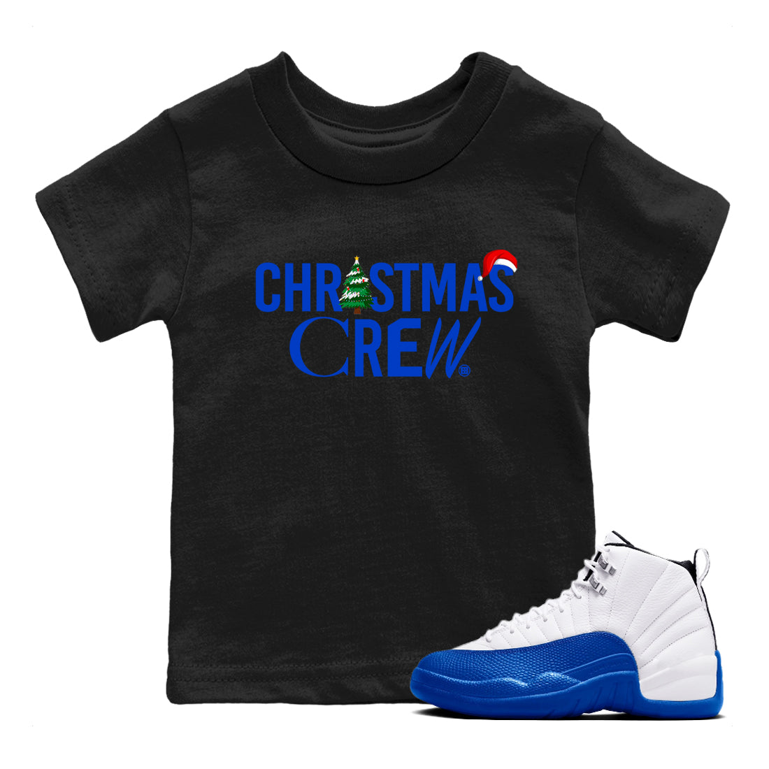 Christmas Crew SNRT Sneaker Tees Kids Air Jordan 12 Blueberry SNRT Sneaker T shirts