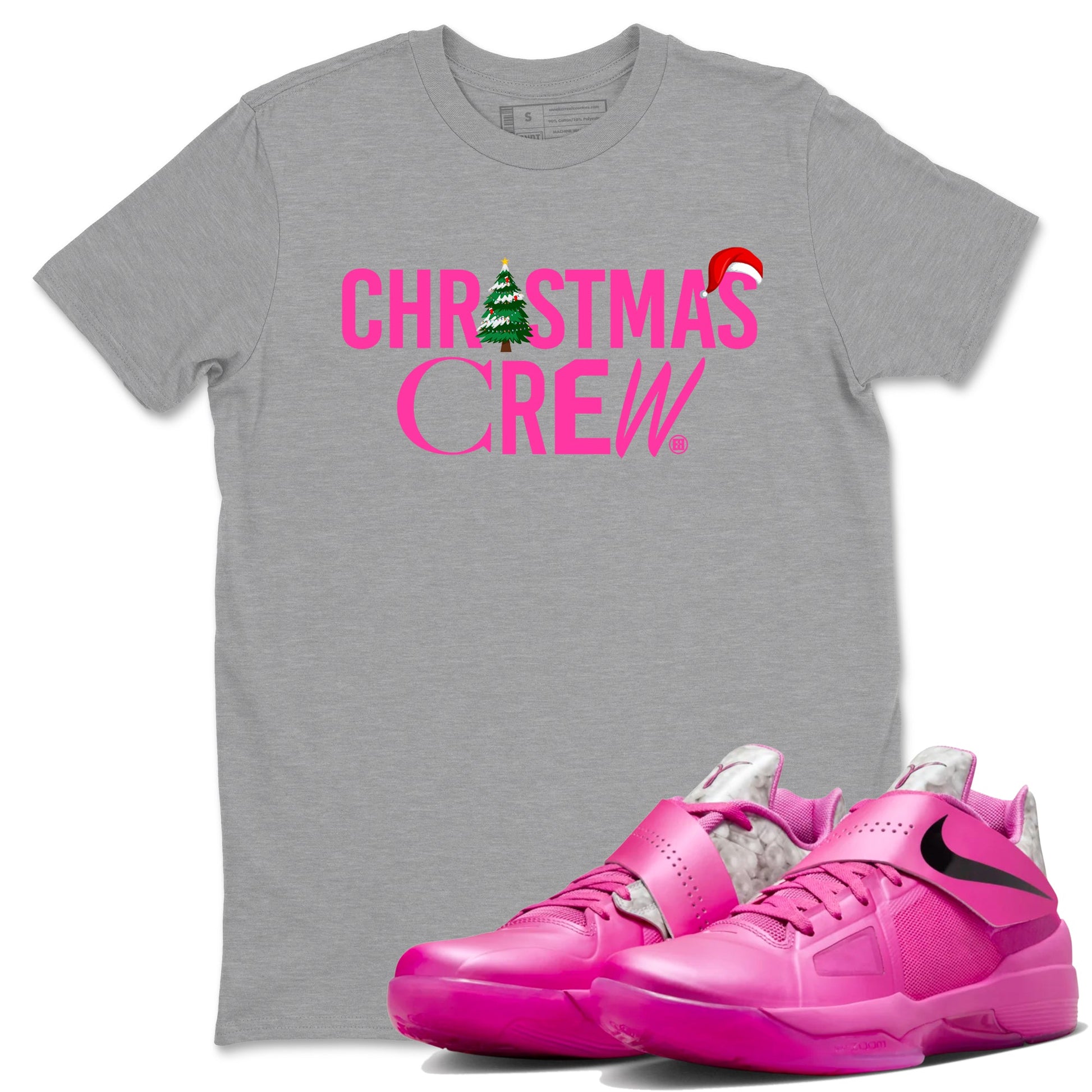 Nike KD 4 Retro Aunt Pearl shirts to match jordans Christmas Crew Holiday Christmas sneaker match tees Nike KD 4 Aunt Pearl match shoes to clothes SNRT Sneaker Tees unisex cotton Heather Grey 1 shirts
