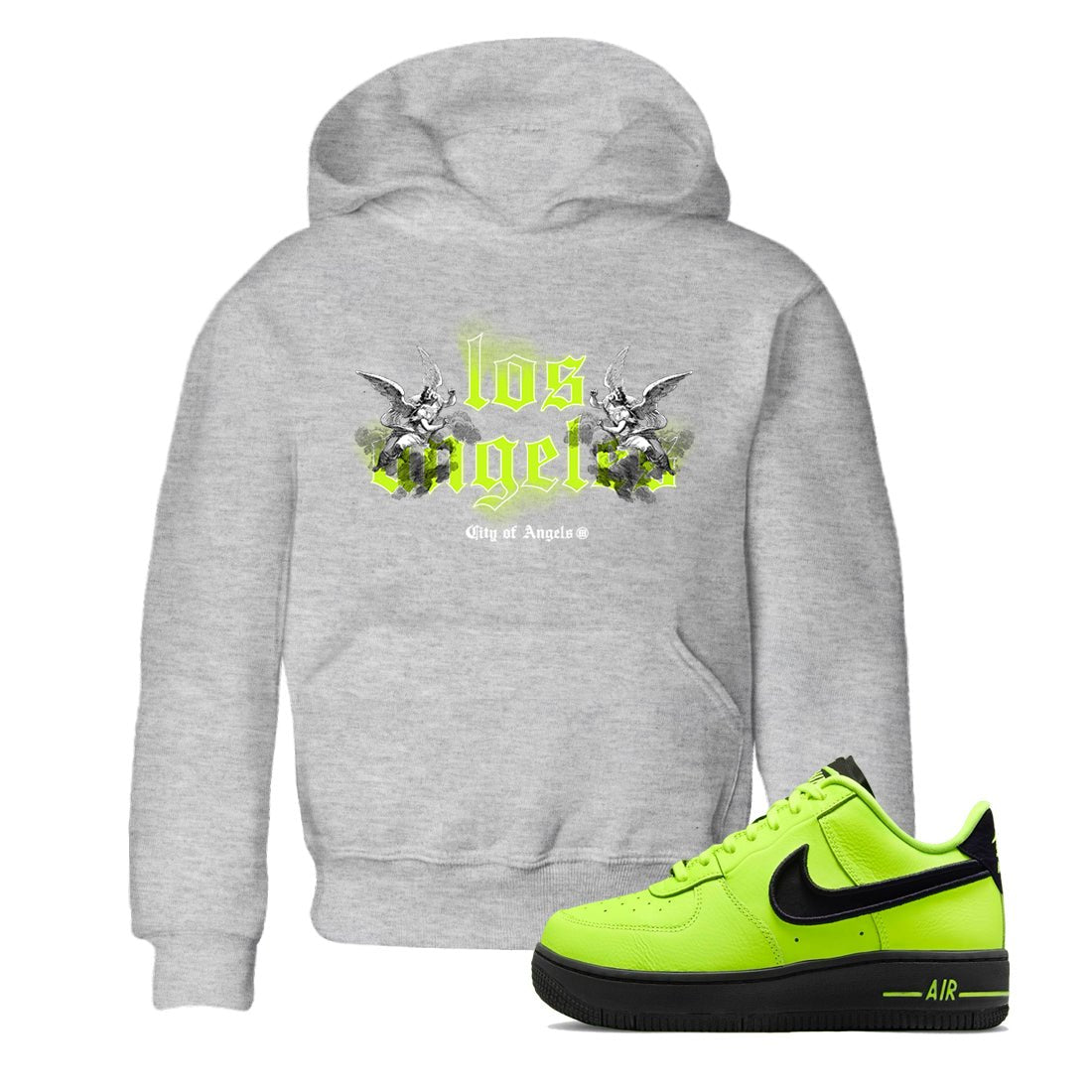 AF 1 Volt shirts to match jordans City Of Angeles sneaker match tees Air Force 1 Low Dance Volt match shoes to clothes SNRT Sneaker Tees Youth Baby Heather Grey 1 tee