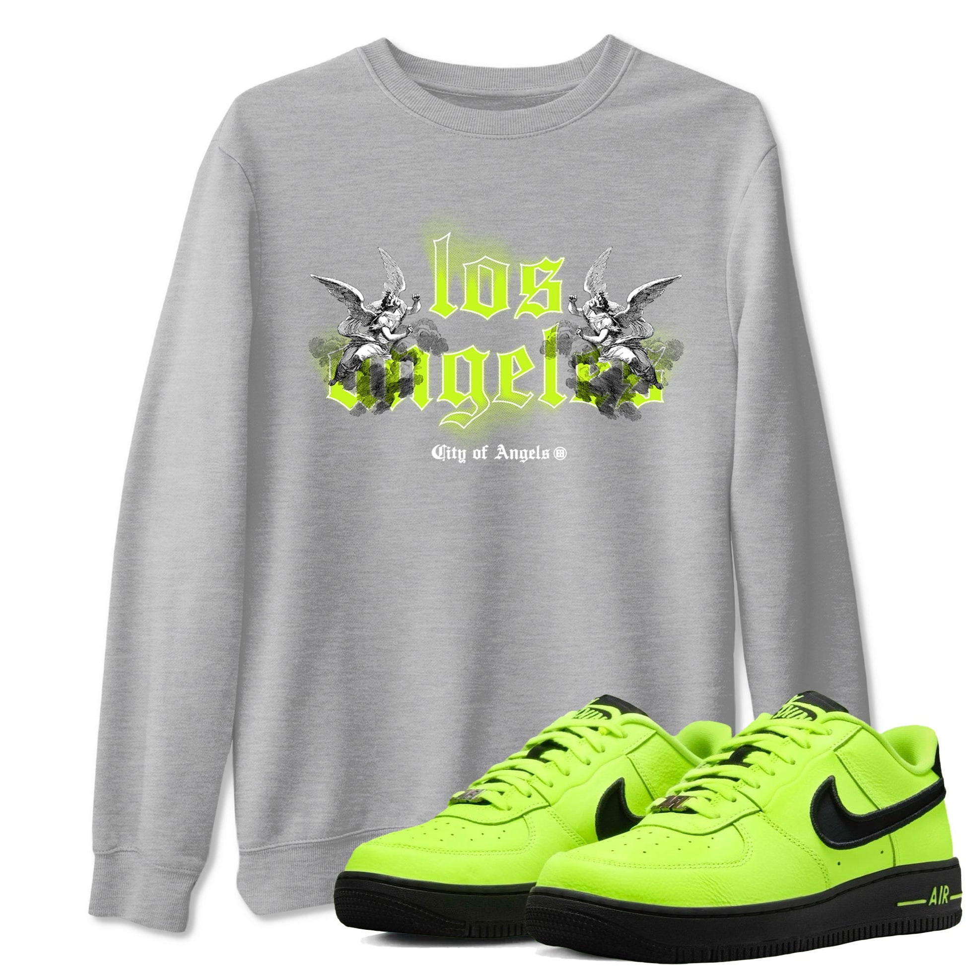 AF 1 Volt shirts to match jordans City Of Angeles sneaker match tees Air Force 1 Low Dance Volt match shoes to clothes SNRT Sneaker Tees unisex cotton Heather Grey 1 shirts