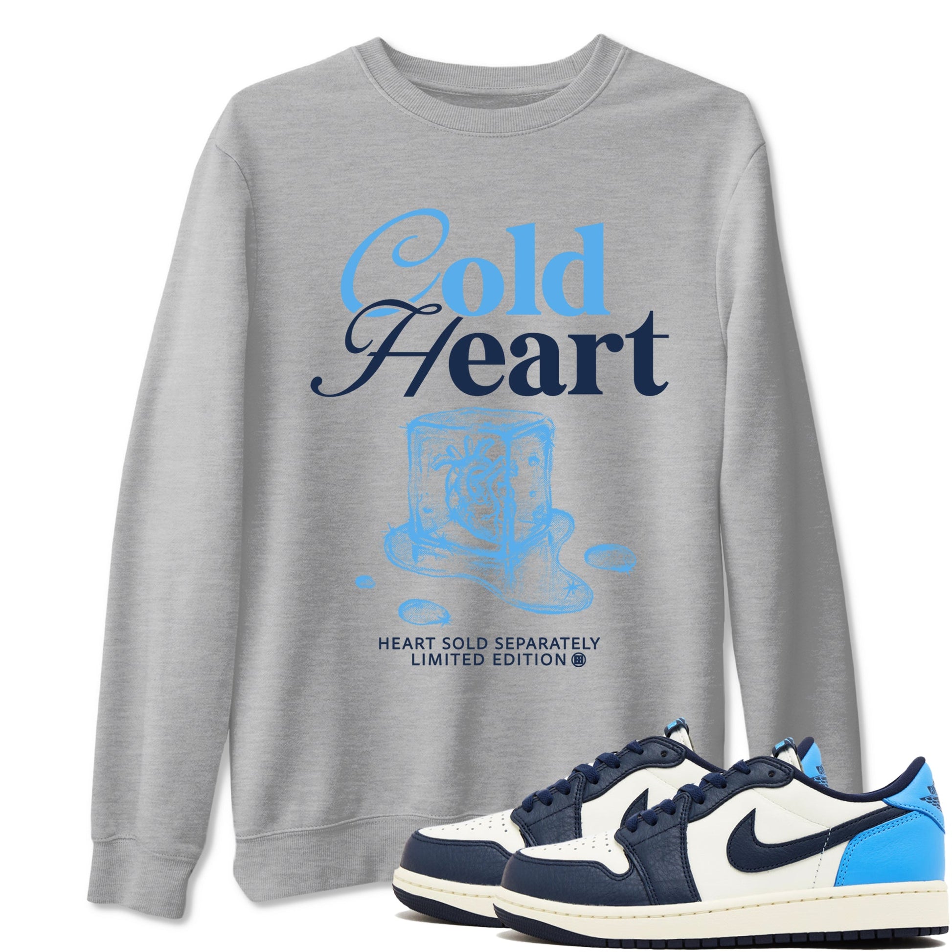 1s Obsidian shirts to match jordans Cold Heart shirts to match Jordans AJ1 Retro Low OG Obsidian match shoes to clothes SNRT Sneaker Tees unisex cotton Heather Grey 1 shirts