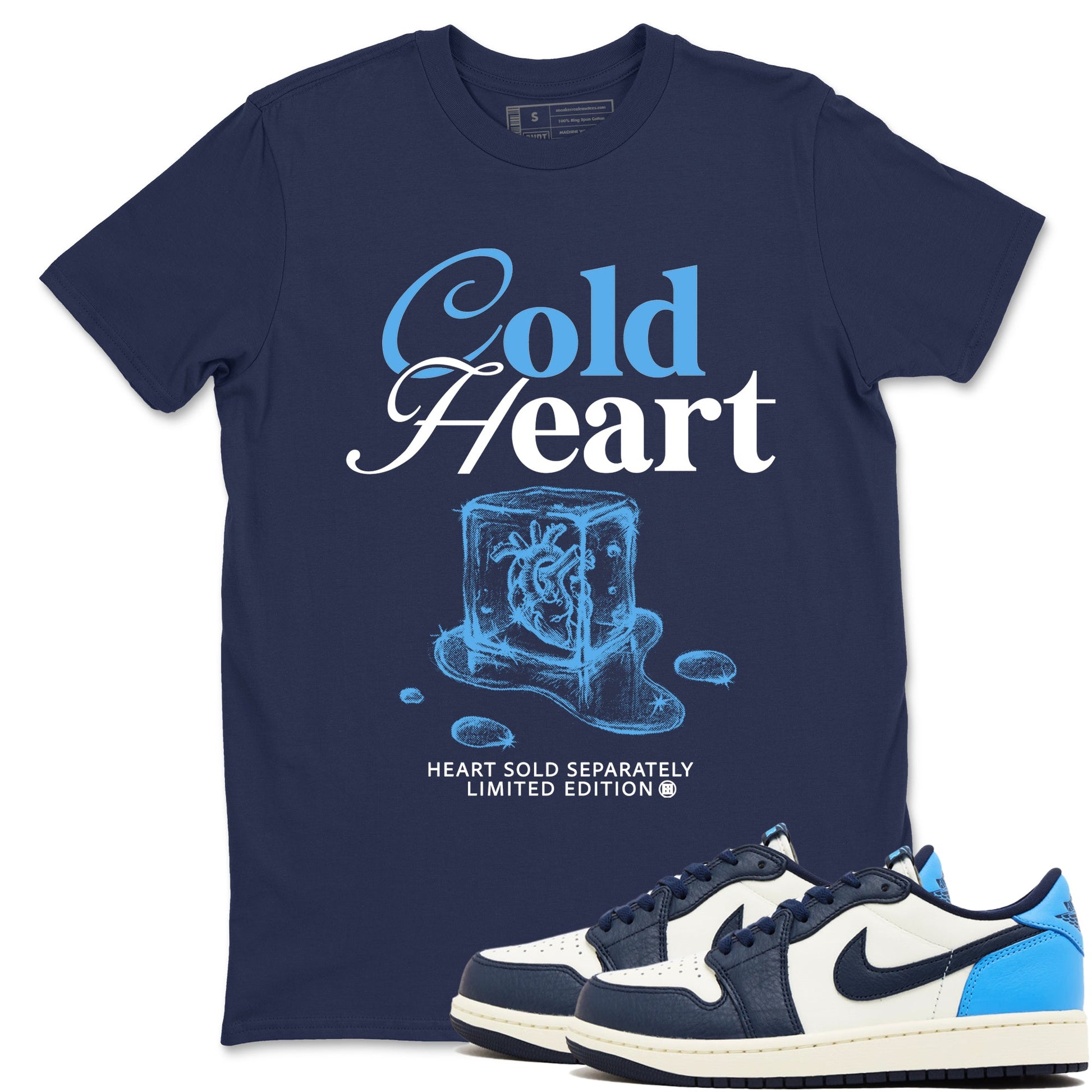 1s Obsidian shirts to match jordans Cold Heart shirts to match Jordans AJ1 Retro Low OG Obsidian match shoes to clothes SNRT Sneaker Tees unisex cotton Navy 1 shirts