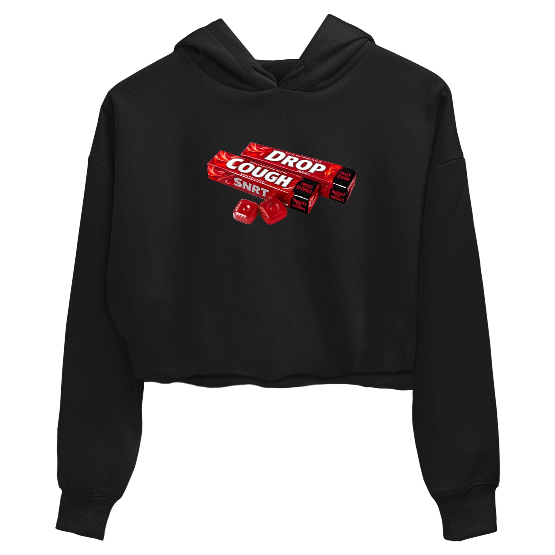 Sneaker match tees – Sneaker Tees To Match Air Foamposite Cough Drop Shoes – Cough Drop Crop T-Shirt Black 2