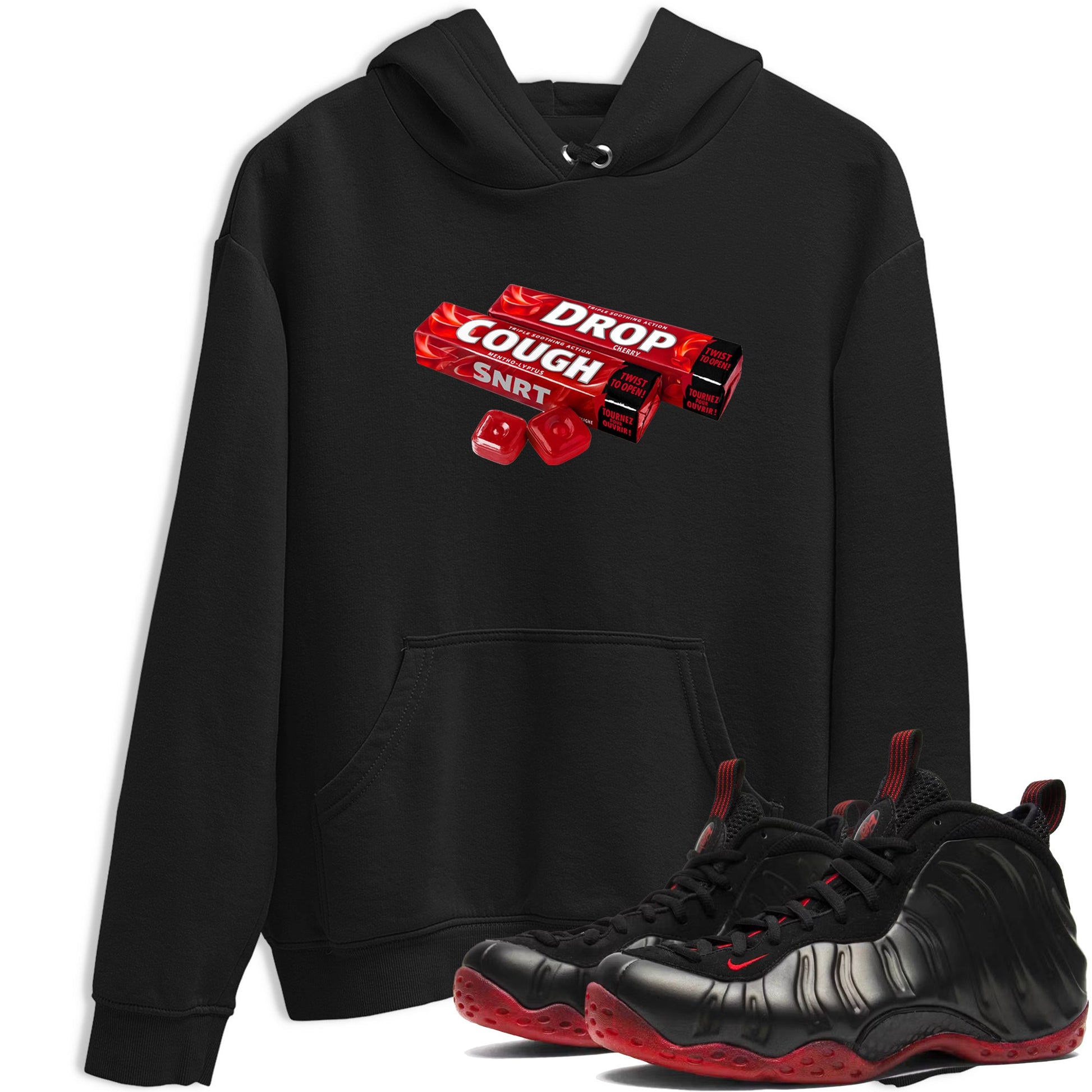 Sneaker match tees – Sneaker Tees To Match Air Foamposite Cough Drop Shoes – Cough Drop Tee Black 1