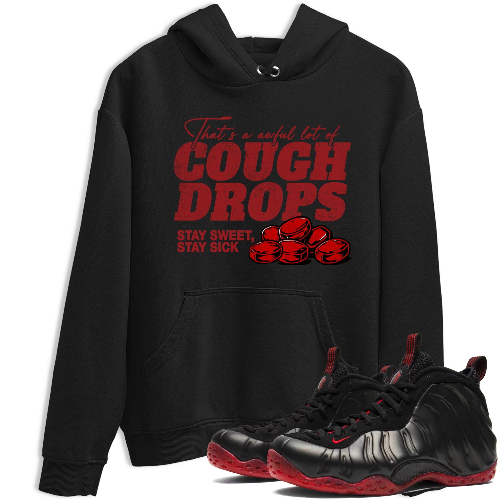 Sneaker match tees – Sneaker Tees To Match Air Foamposite Cough Drop Shoes – Cough Drops Tee Black 1